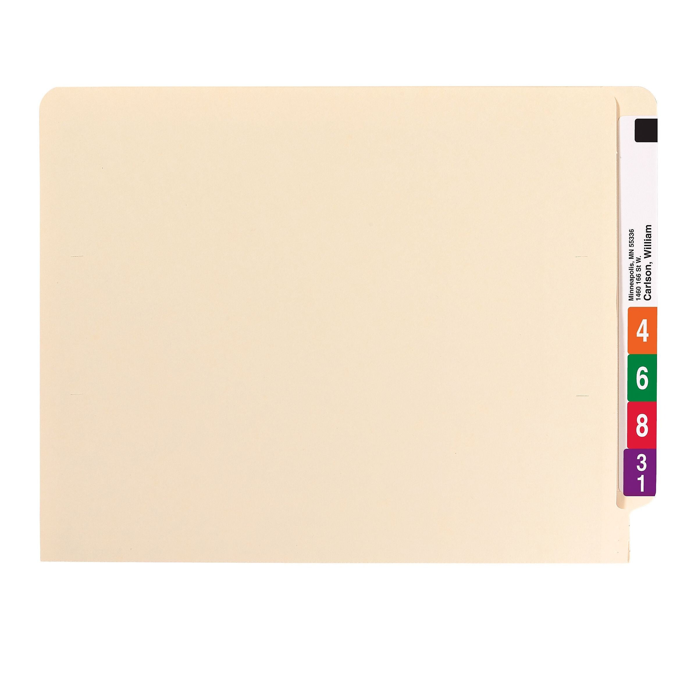 Smead End Tab File Folder, Straight-Cut Tab, Letter Size, Manila, 100/Box