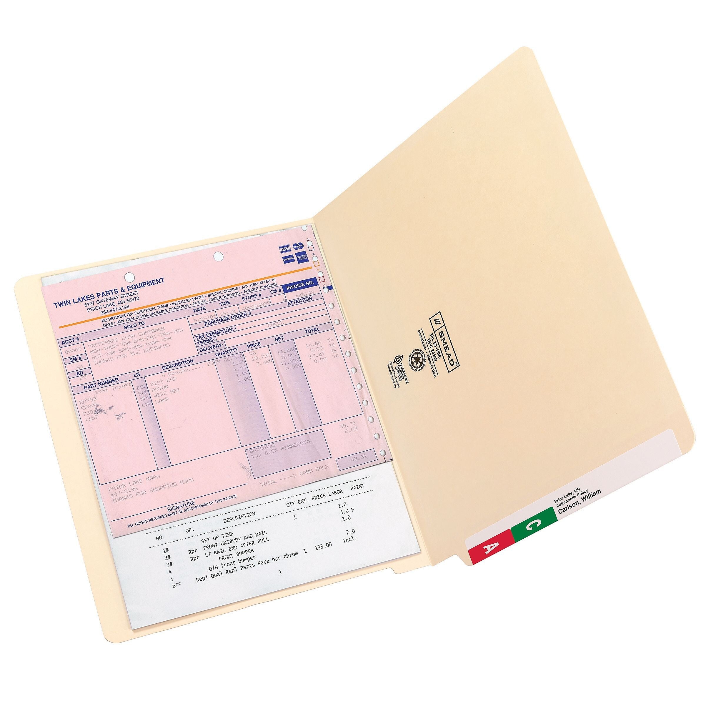 Smead End Tab File Folder, Straight-Cut Tab, Letter Size, Manila, 100/Box