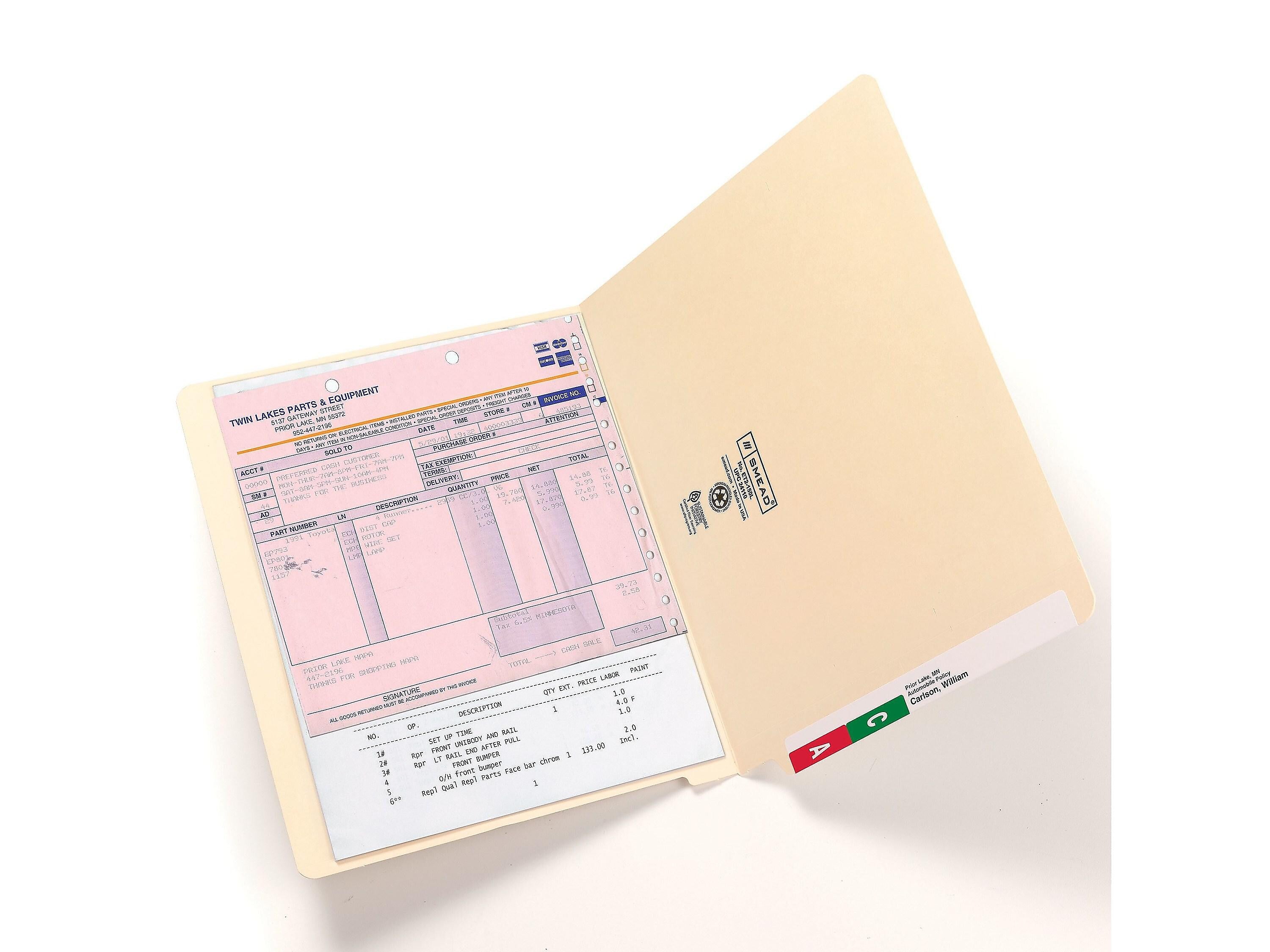 Smead End-Tab File Folders, Reinforced Straight-Cut Tab, Letter Size, Manila, 100/Box