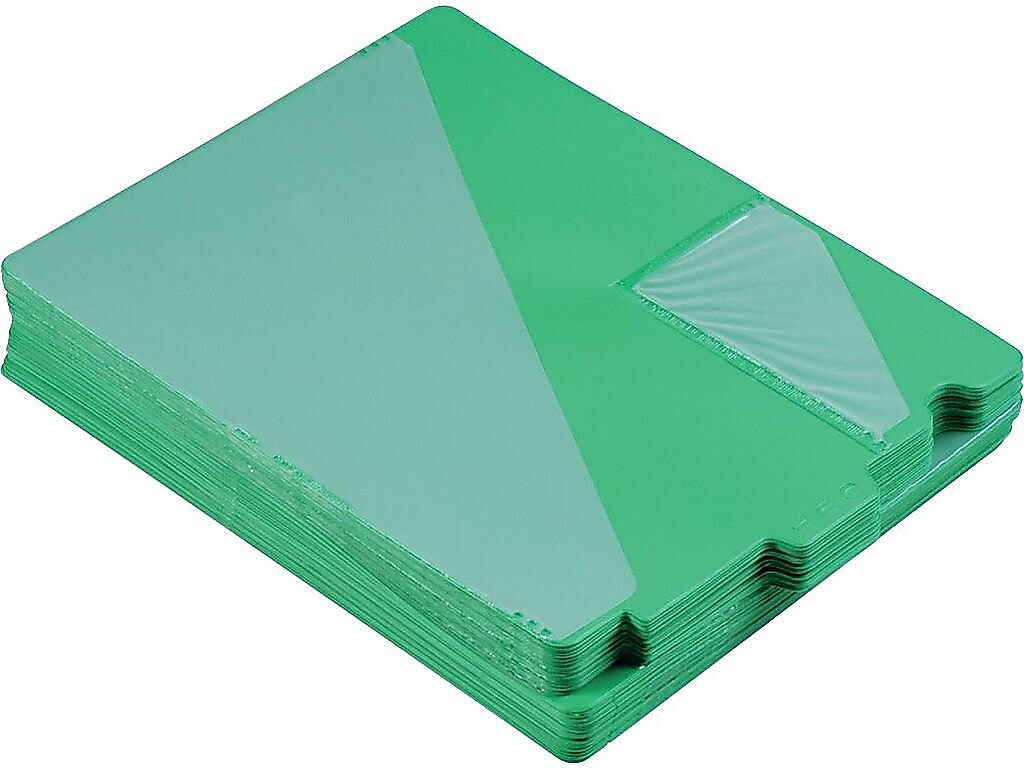 Smead End Tab Outguides, Two Pockets, Extra Wide Letter Size, Green, 50/Box