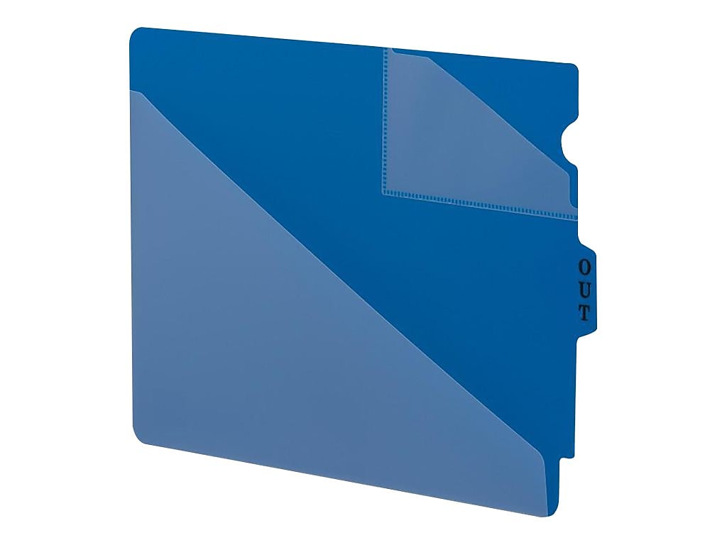Smead End Tab Outguides, Two Pockets, Letter Size, Blue, 50/Box