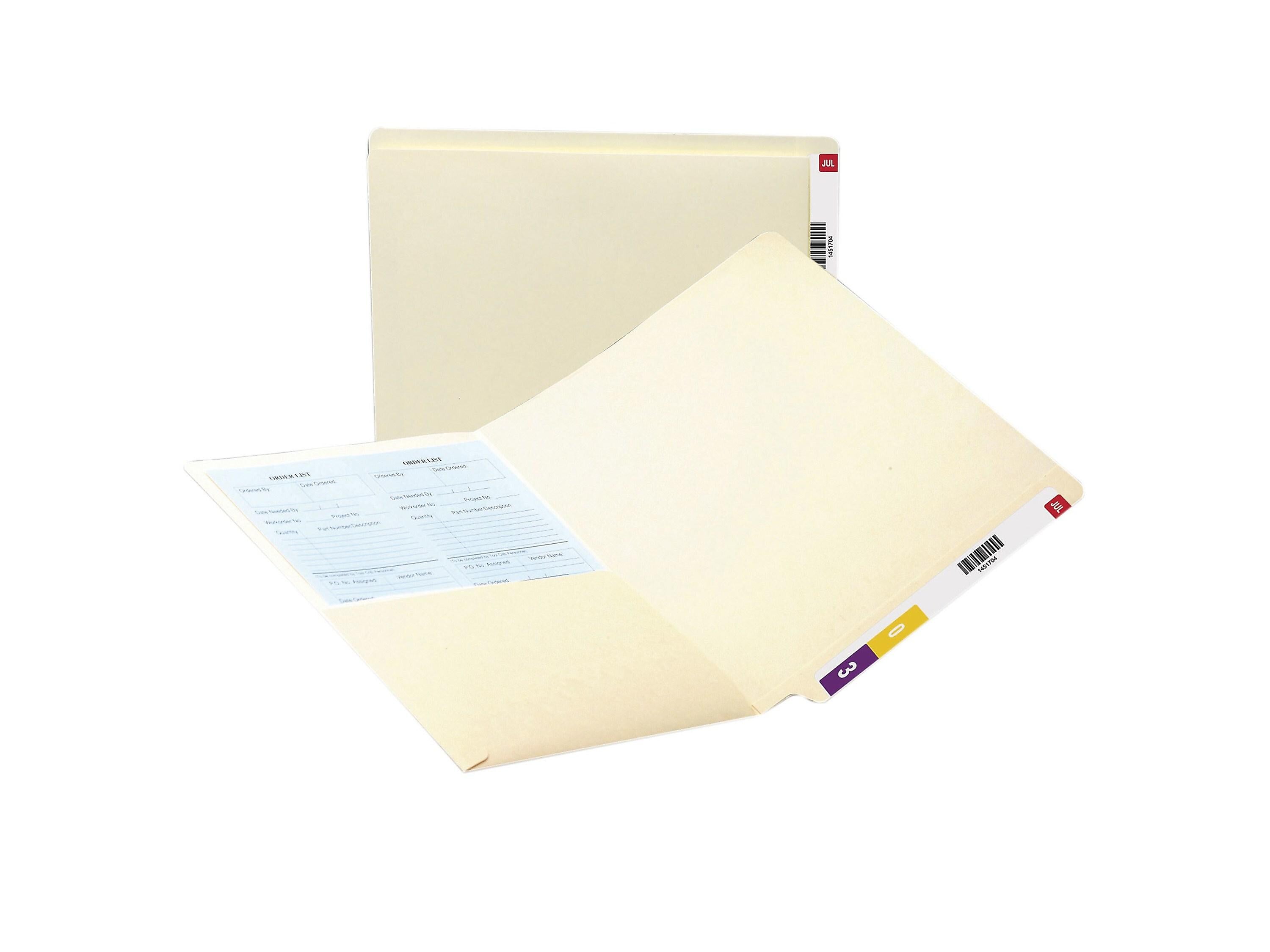Smead End Tab Pocket Folder, Shelf-Master Reinforced Straight-Cut Tab, 1 Pocket, Letter Size, Manila, 50/Box