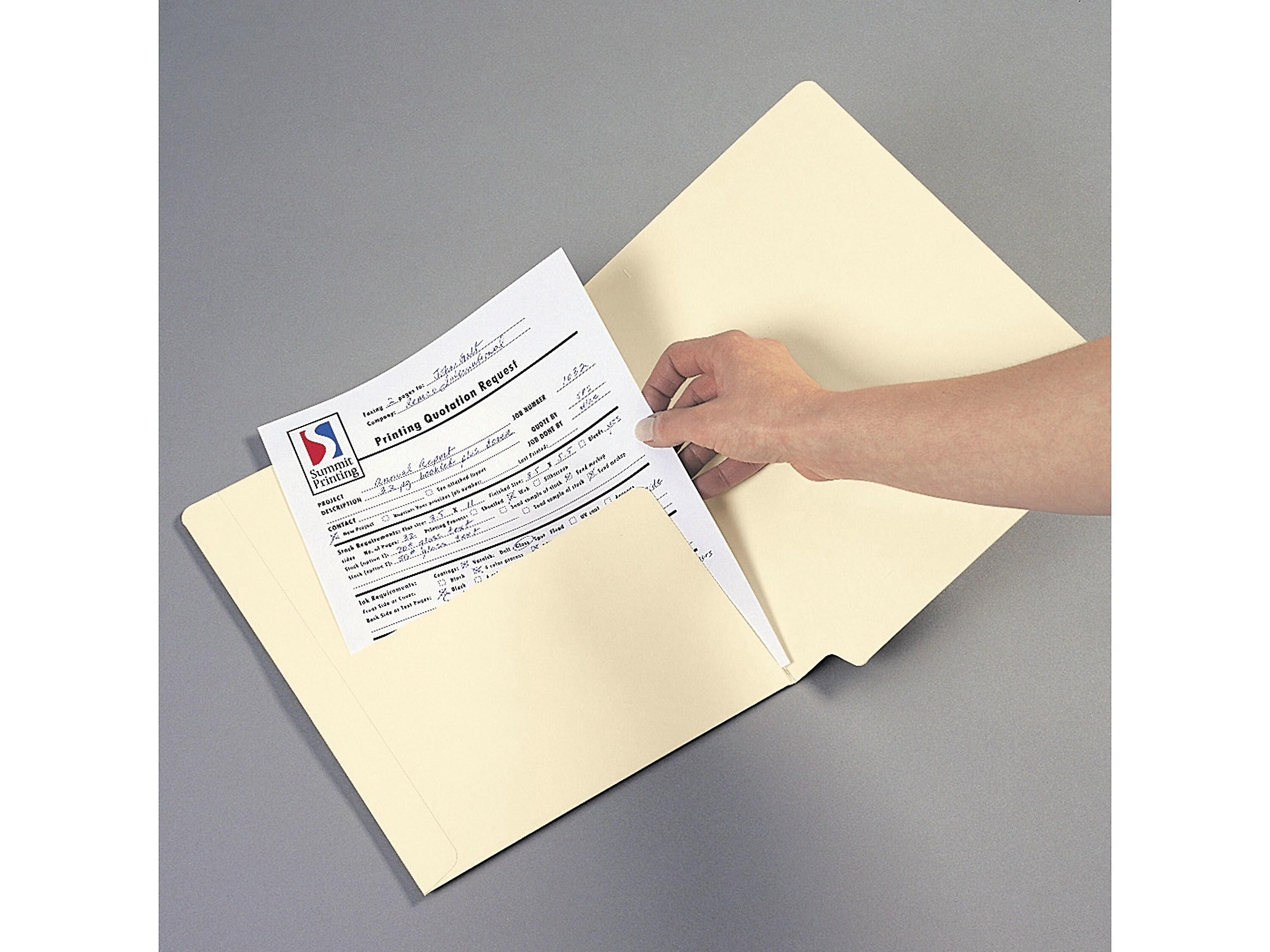 Smead End Tab Pocket Folder, Shelf-Master Reinforced Straight-Cut Tab, 1 Pocket, Letter Size, Manila, 50/Box