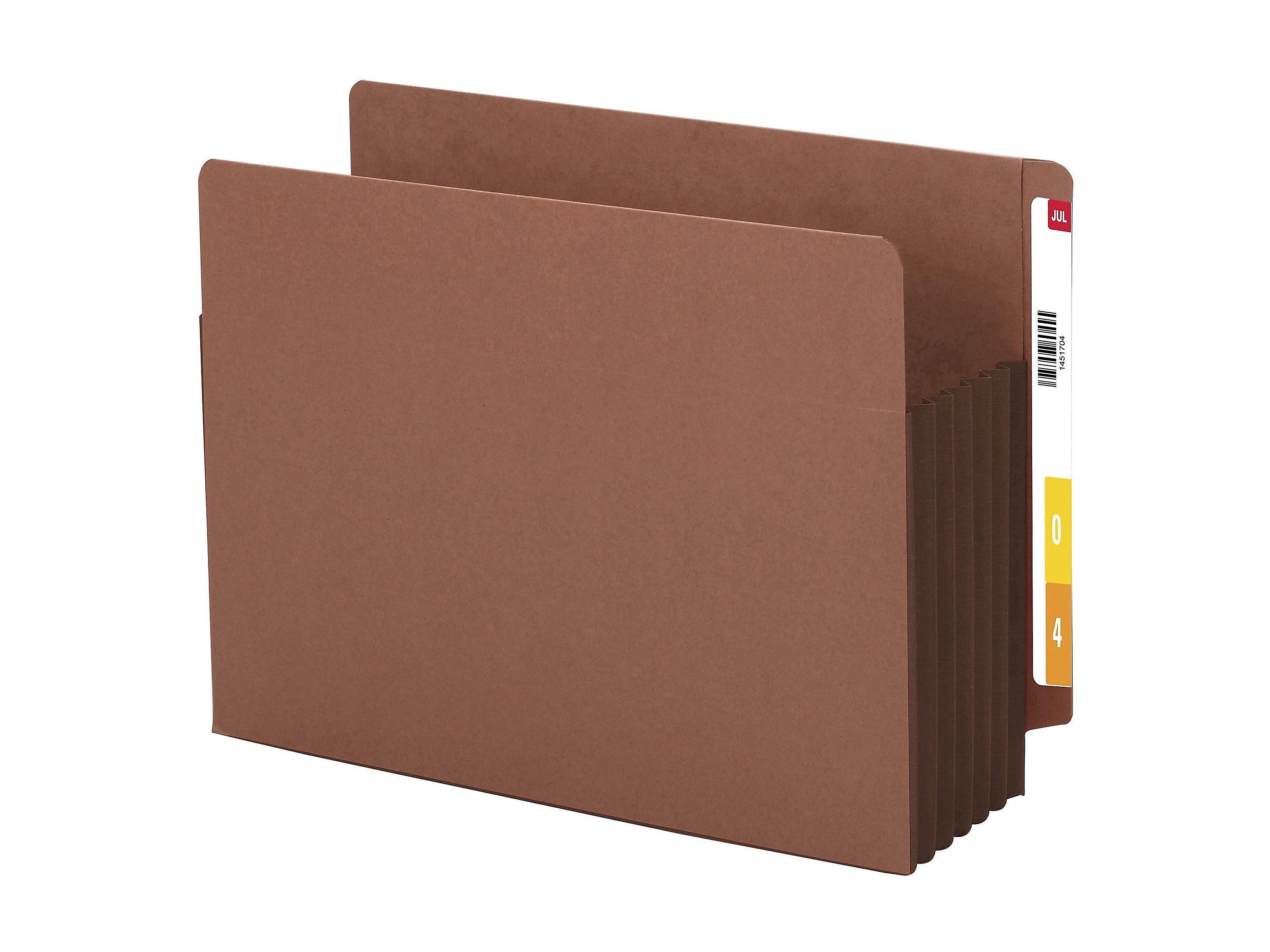 Smead End Tab Pocket, Reinforced Straight-Cut Tab, 5.25 Expansion, XL Letter, Redrope with Dark Brown Gusset, 10/Box