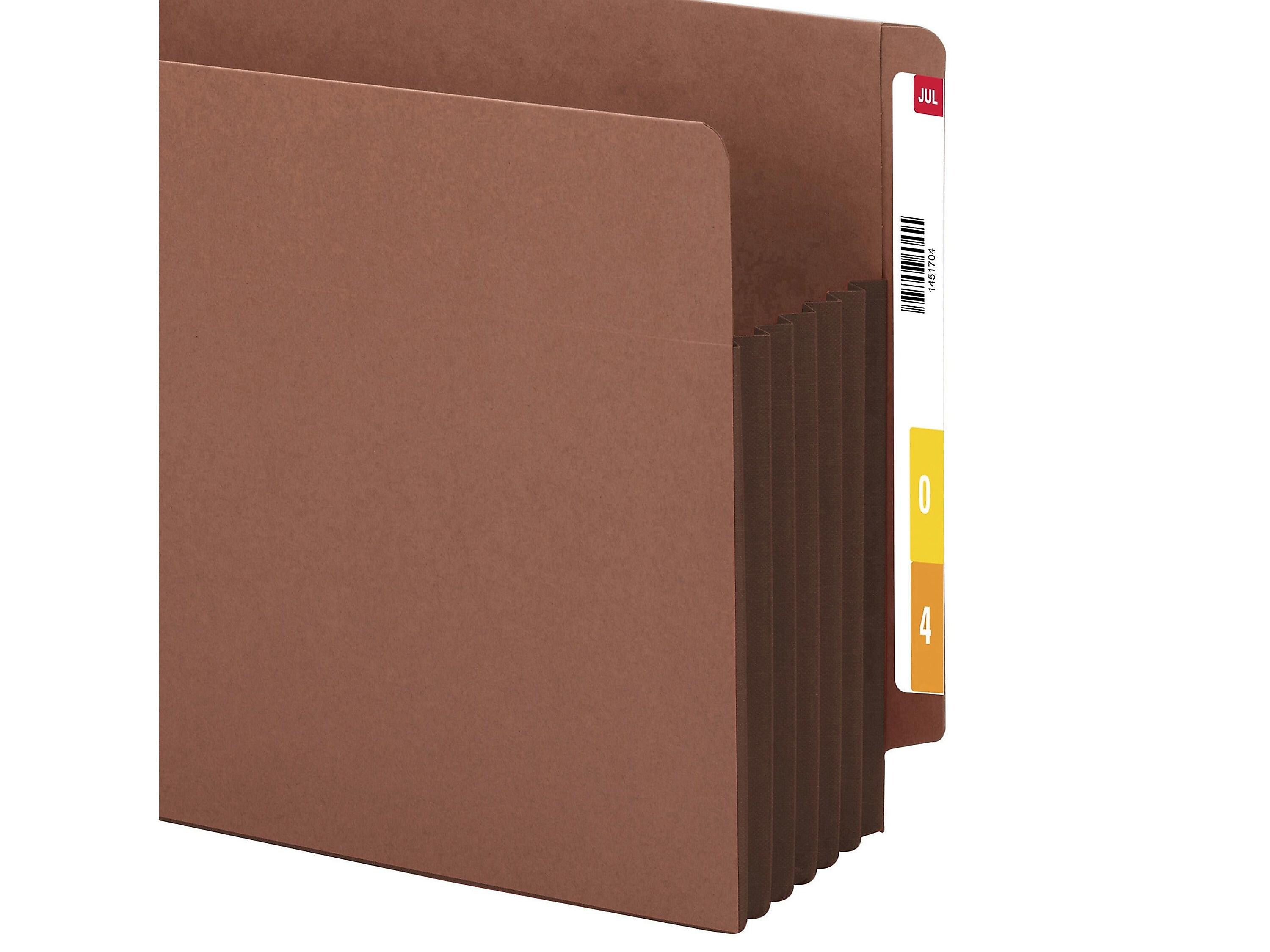 Smead End Tab Pocket, Reinforced Straight-Cut Tab, 5.25 Expansion, XL Letter, Redrope with Dark Brown Gusset, 10/Box