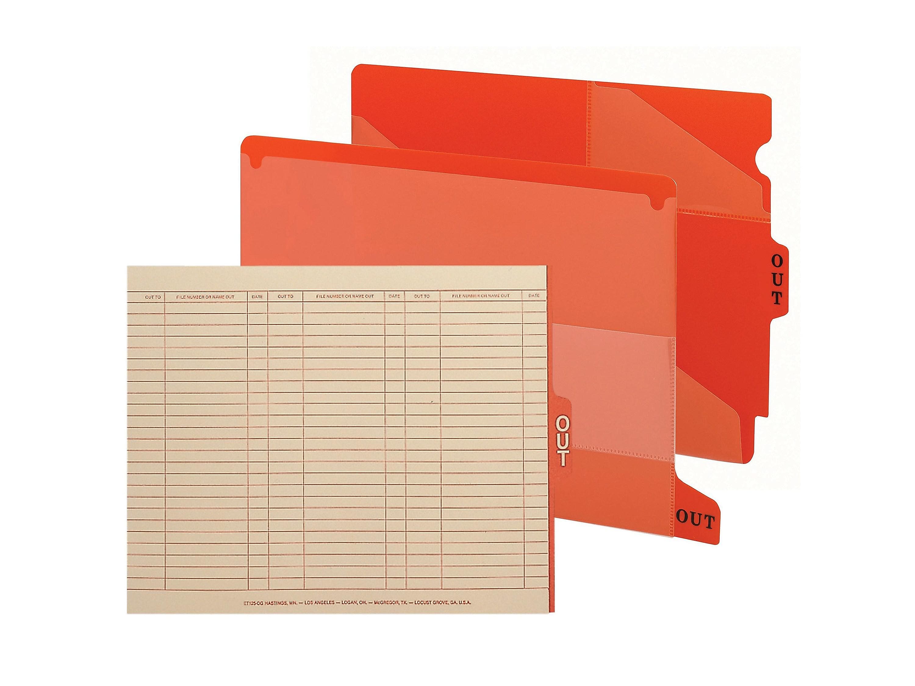 Smead End Tab Poly Outguides, Two Pocket, Bottom Position Tab, Letter Size, Red, 25/Box