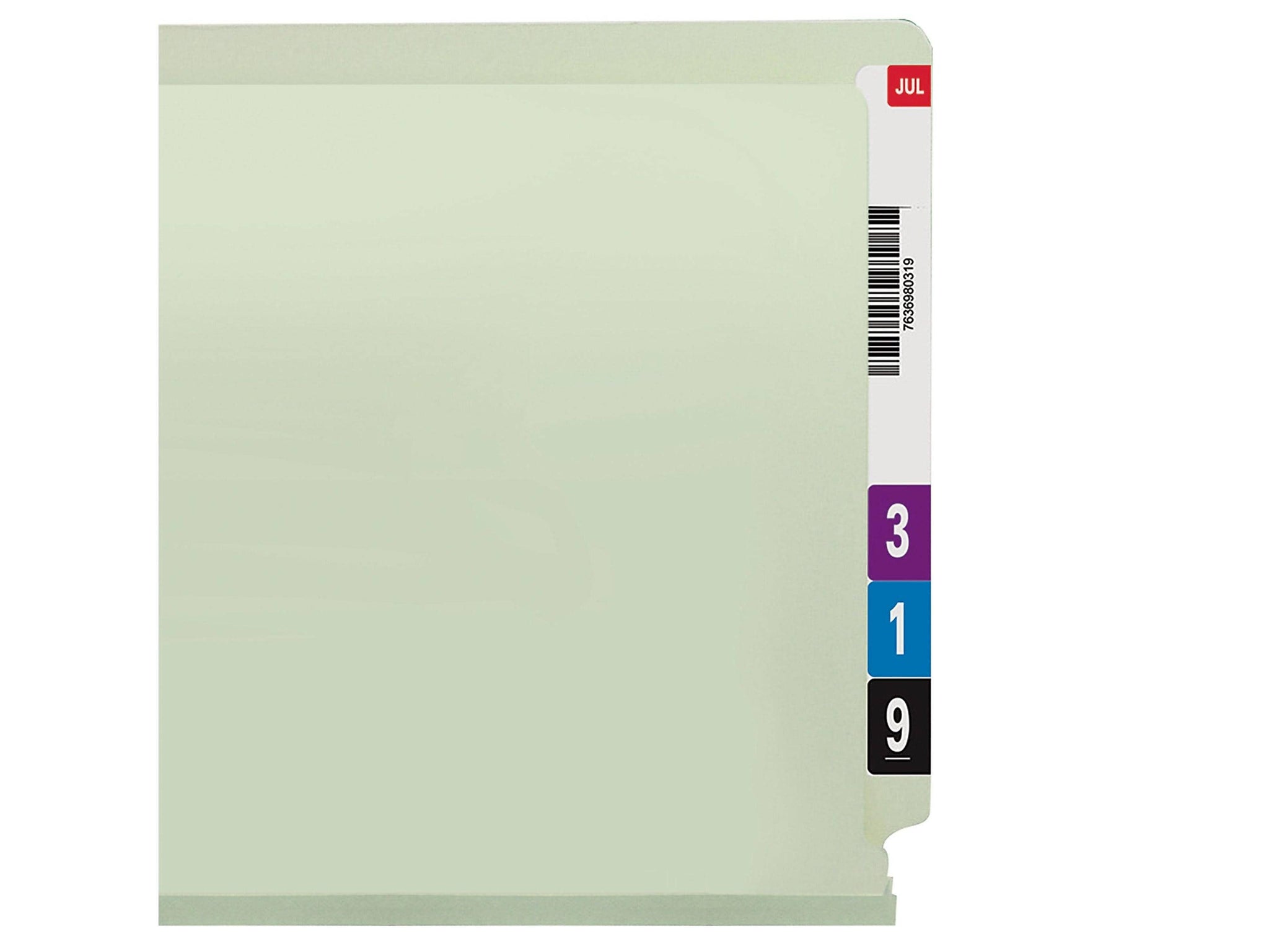 Smead End-Tab Pressboard Fastener File Folder with SafeSHIELD Fastener, Legal Size, Gray/Green, 25/Box