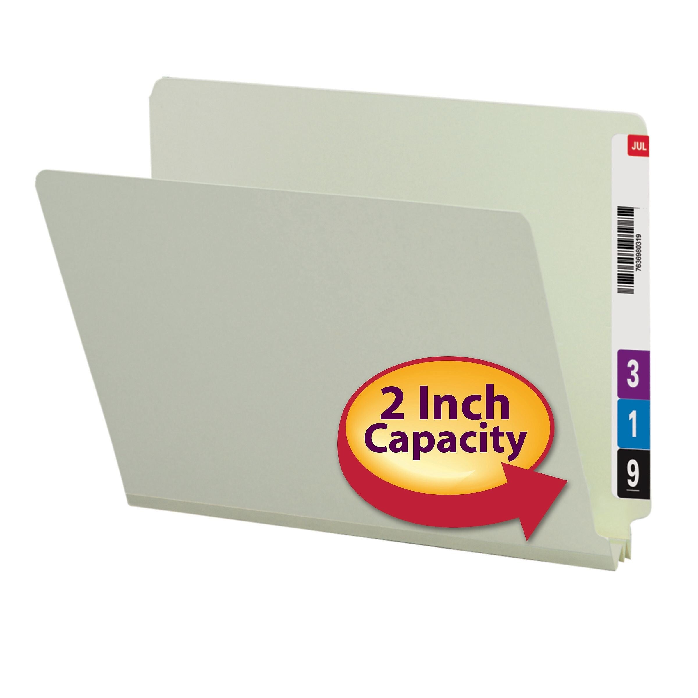 Smead End Tab Pressboard File Folder, Straight-Cut Tab, 2