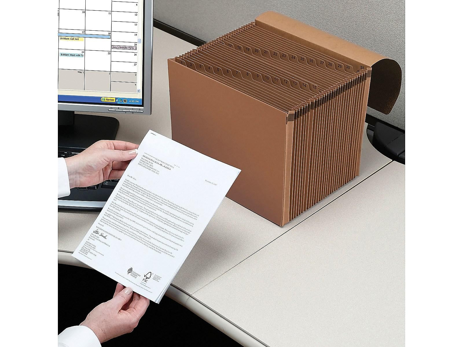 Smead Expanding File with Flap and Cord Closure, 1-31 Index, Letter Size, Kraft