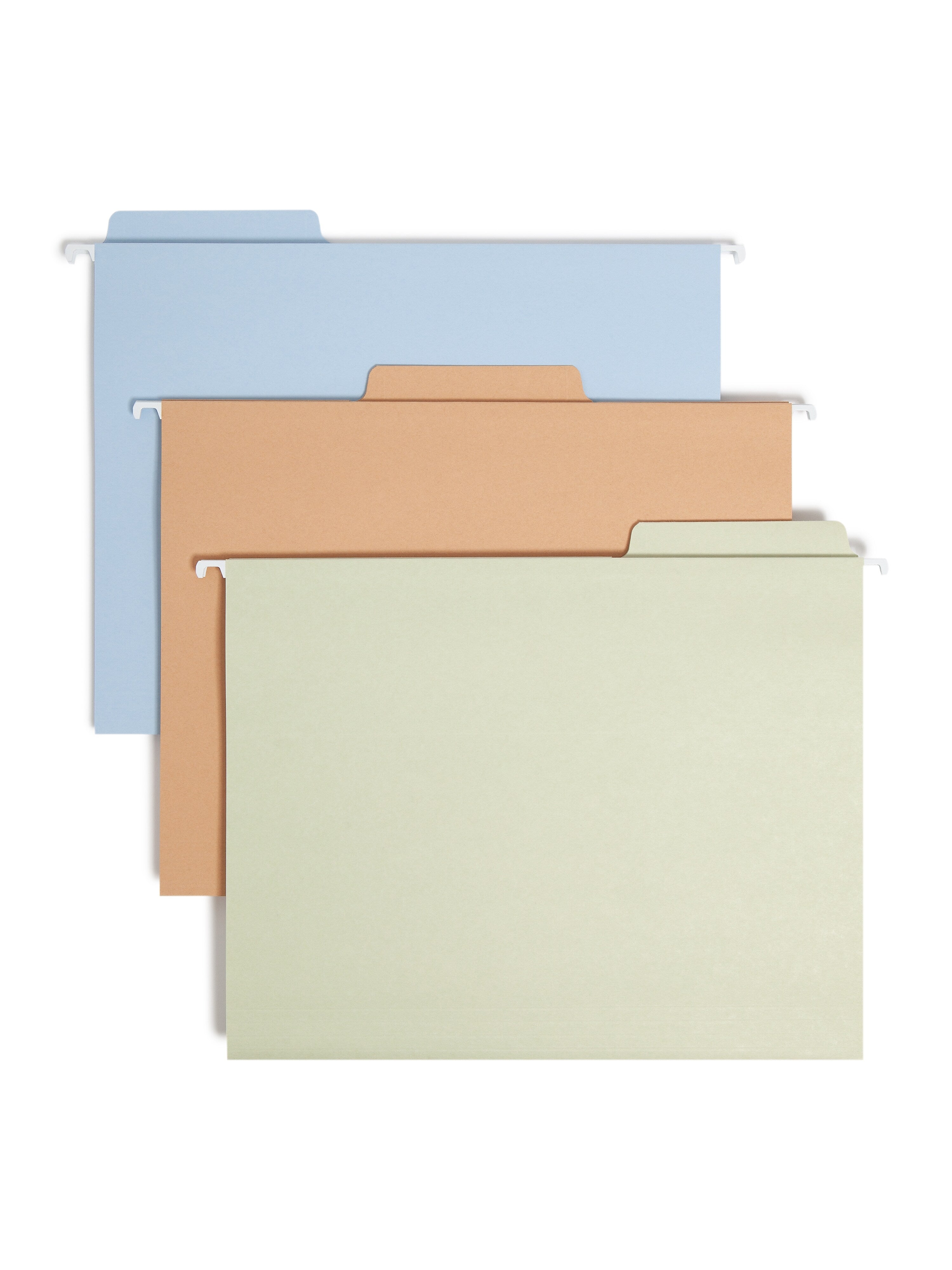 Smead FasTab 3-Tab Colored Hanging File Folders, Letter, Assorted, 18/Bx