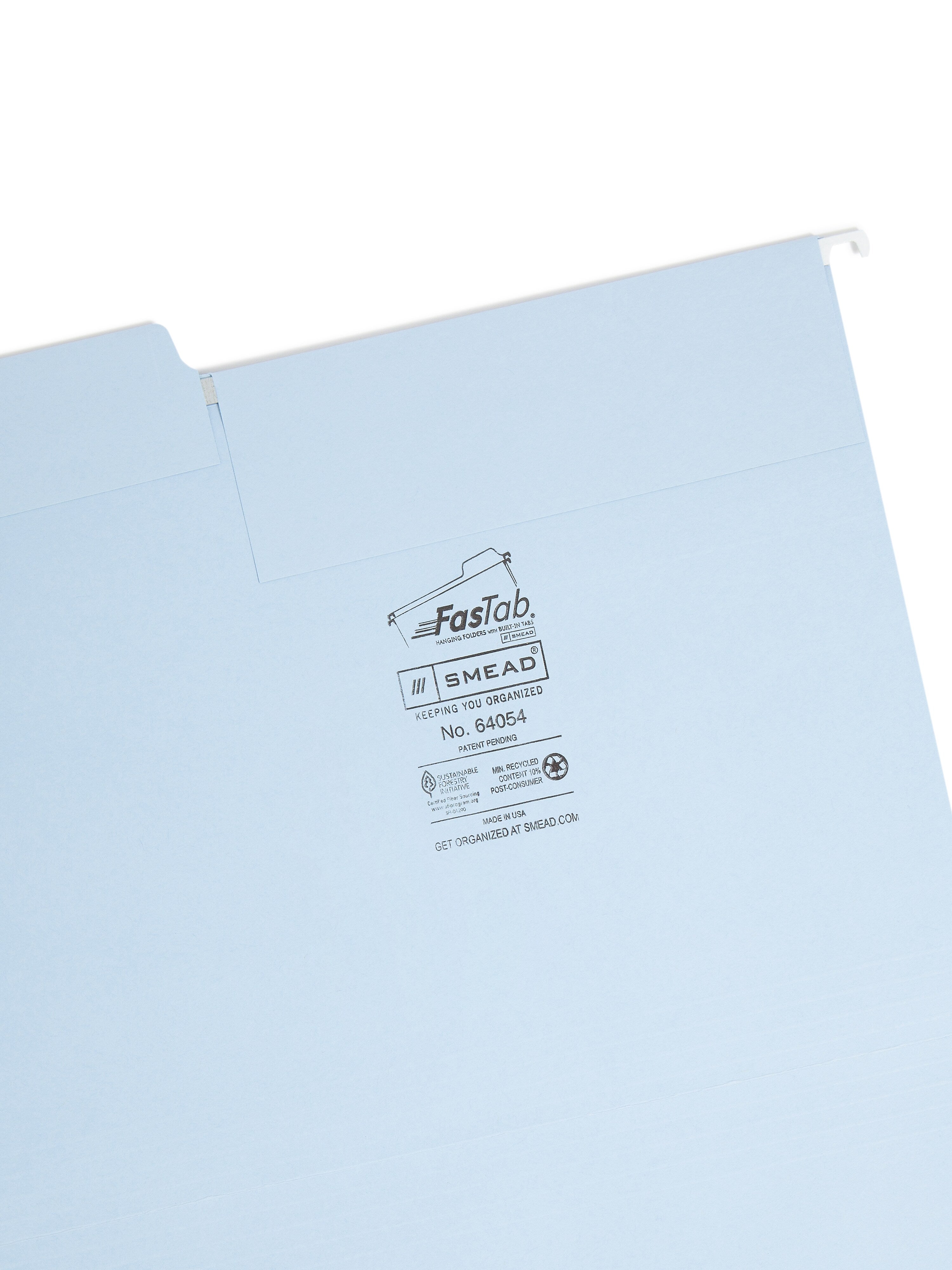 Smead FasTab 3-Tab Colored Hanging File Folders, Letter, Assorted, 18/Bx