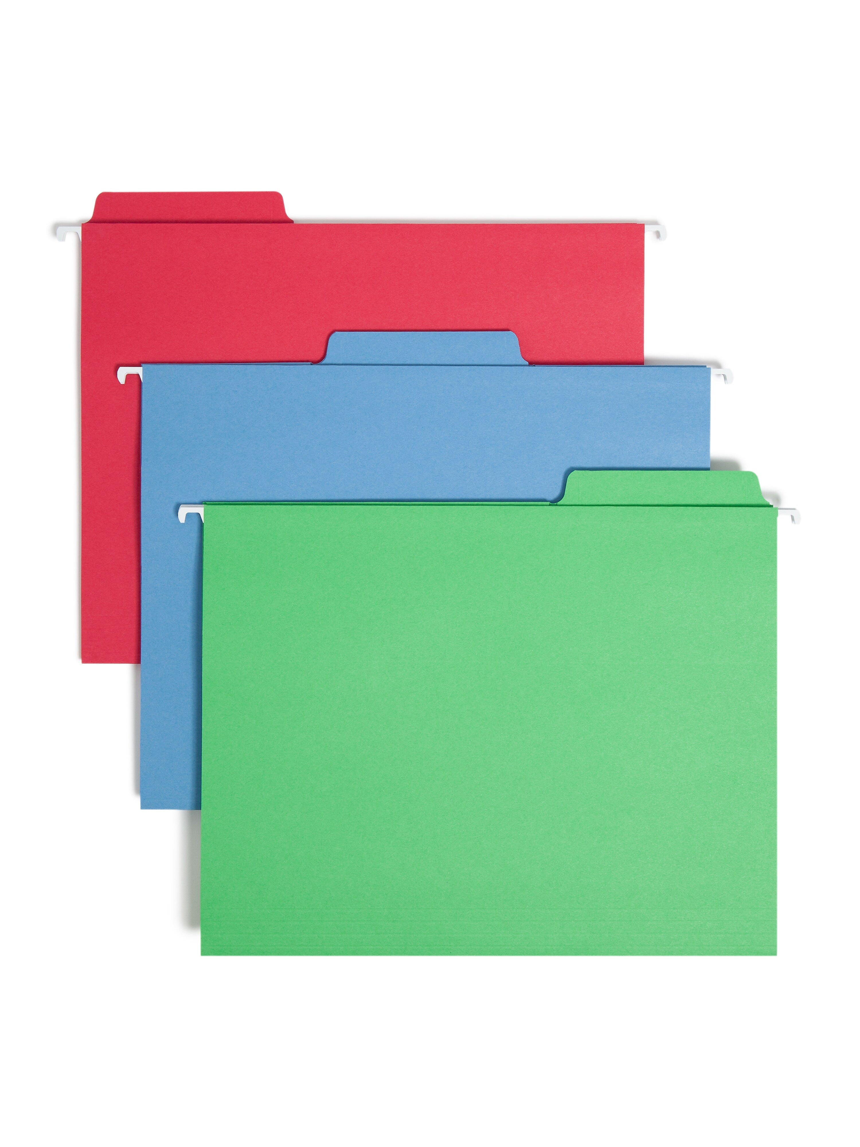 Smead FasTab® Hanging File Folders, 1/3 Cut, Letter Size, Multicolor, 18/Box
