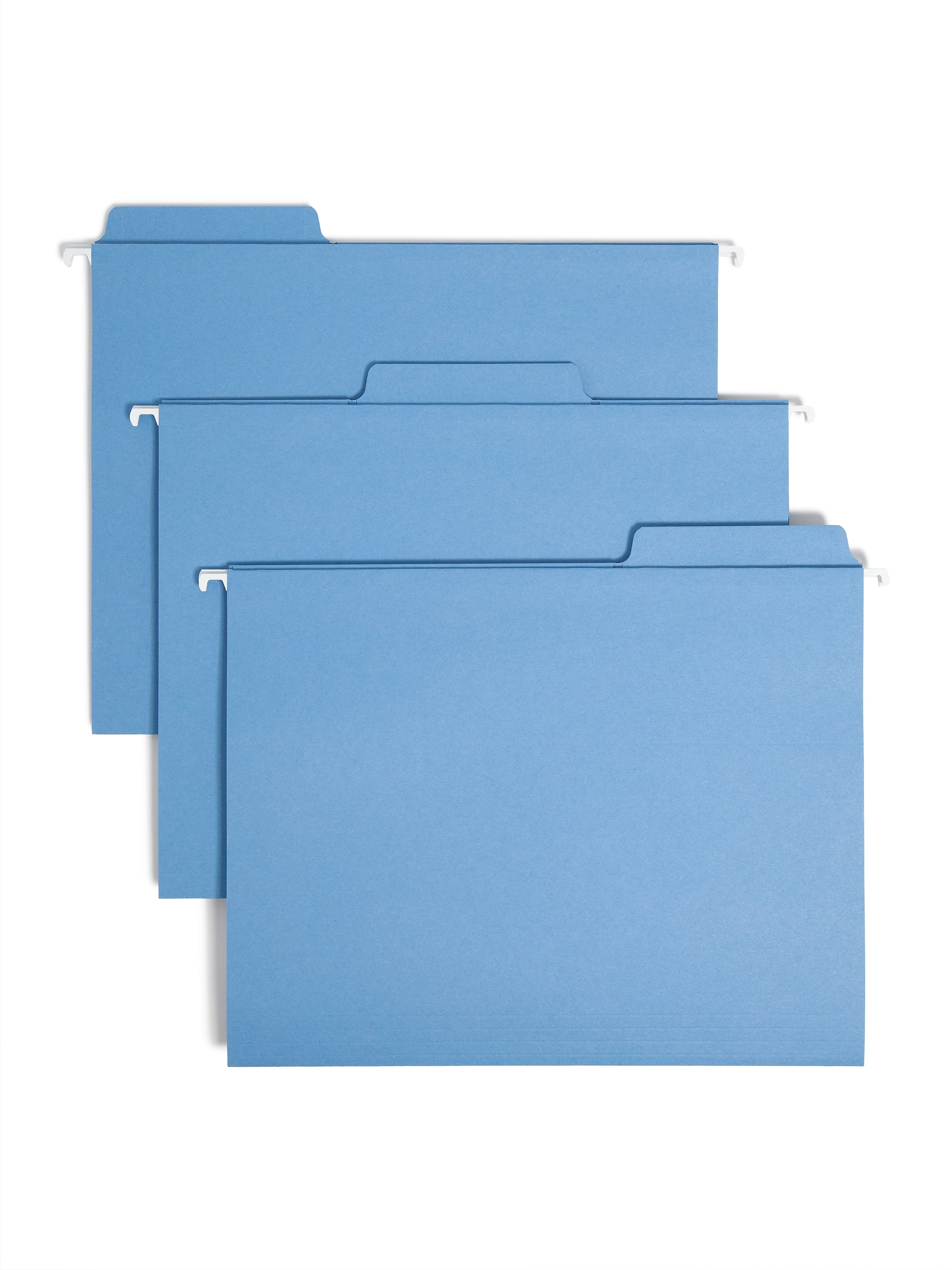 Smead FasTab Hanging File Folders, 1/3-Cut Tab, Letter Size, Blue, 20/Box