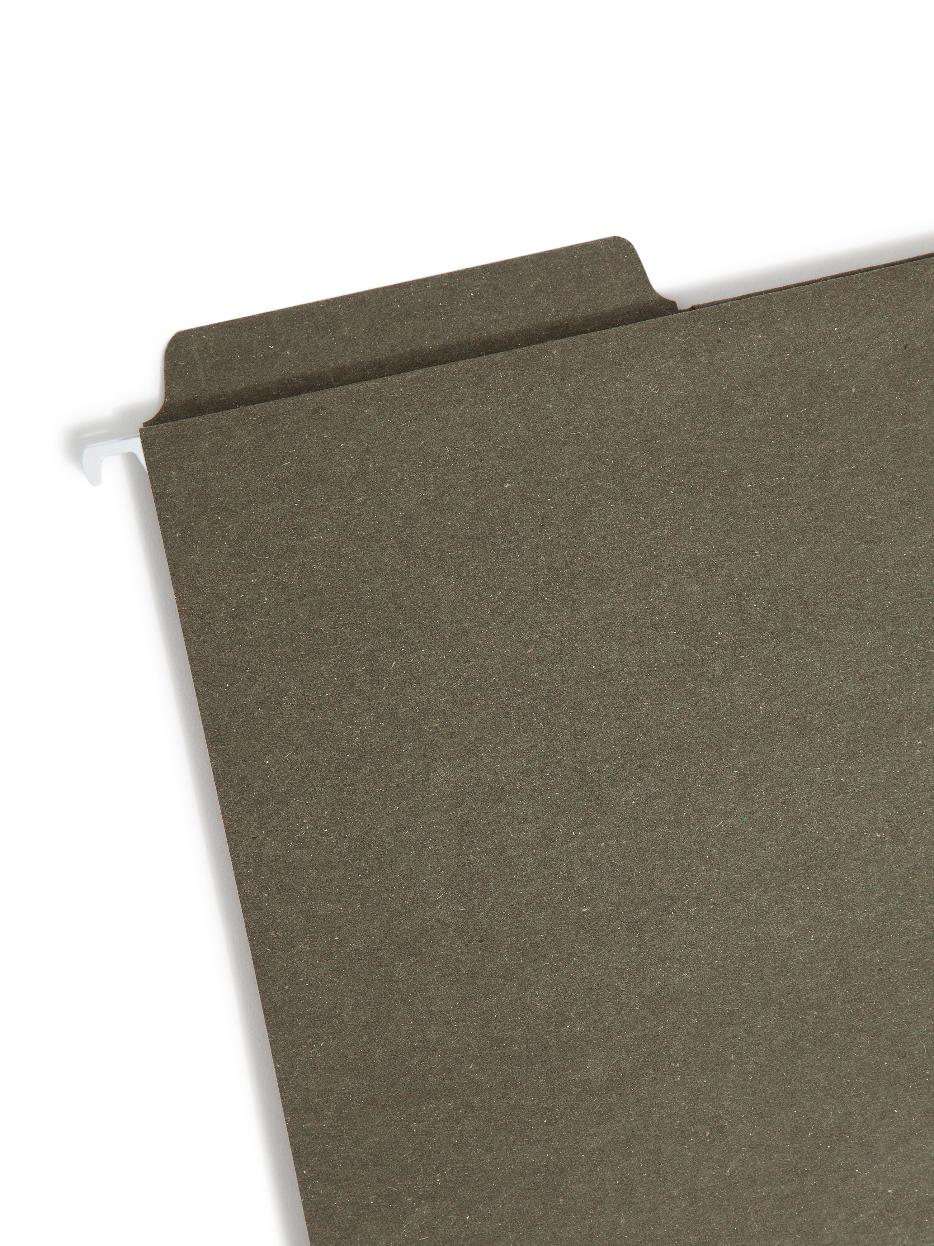 Smead FasTab Recycled Hanging File Folder, 1/3 Cut, Letter Size, Standard Green, 20/Box