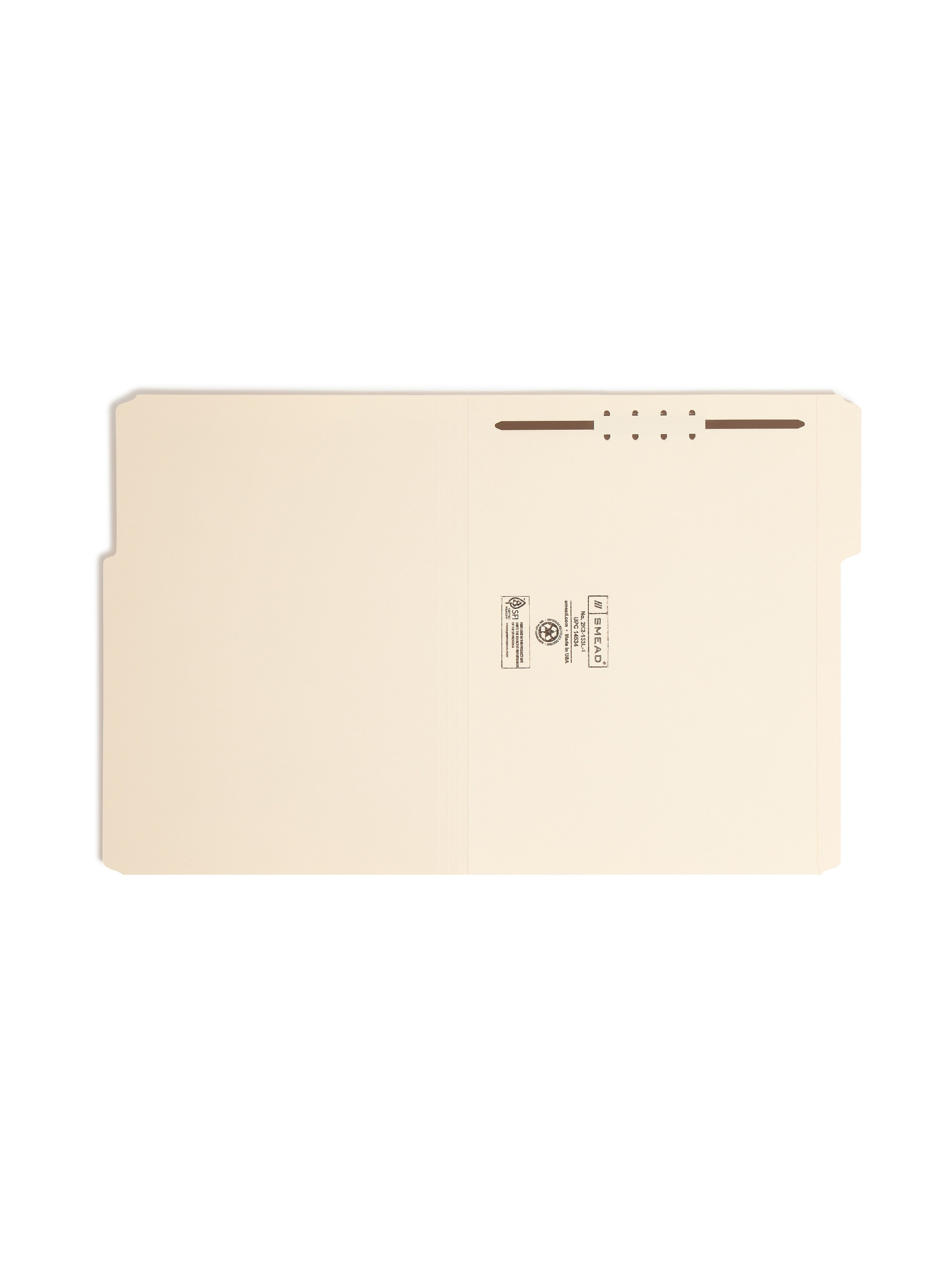 Smead Fastener File Folders, 1 Fastener, Reinforced 1/3-Cut Tab, Letter Size, Manila, 50/Box