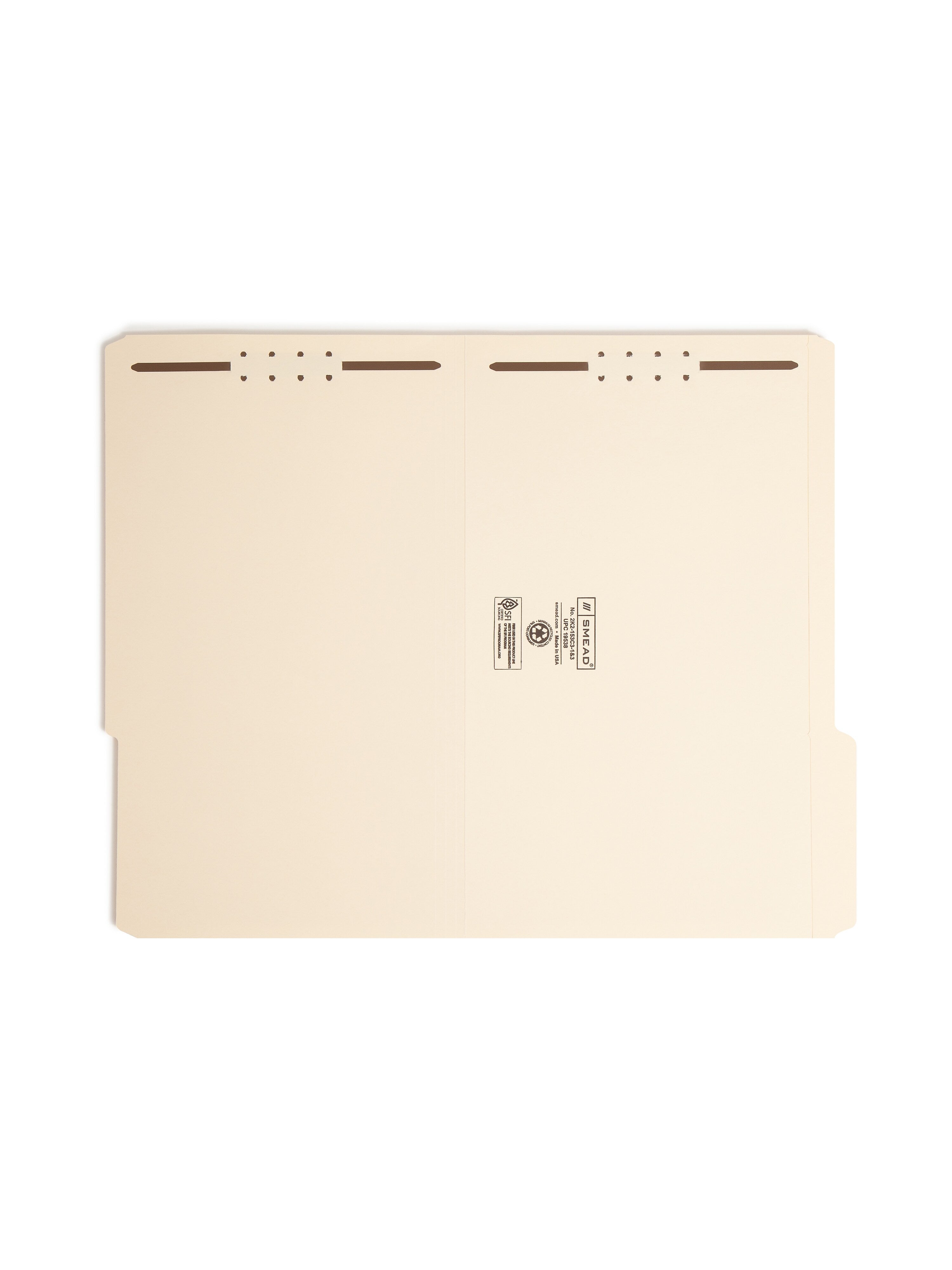 Smead Fastener File Folders, 2 Fasteners, Reinforced 1/3-Cut Tab, Legal Size, Manila, 50/Box