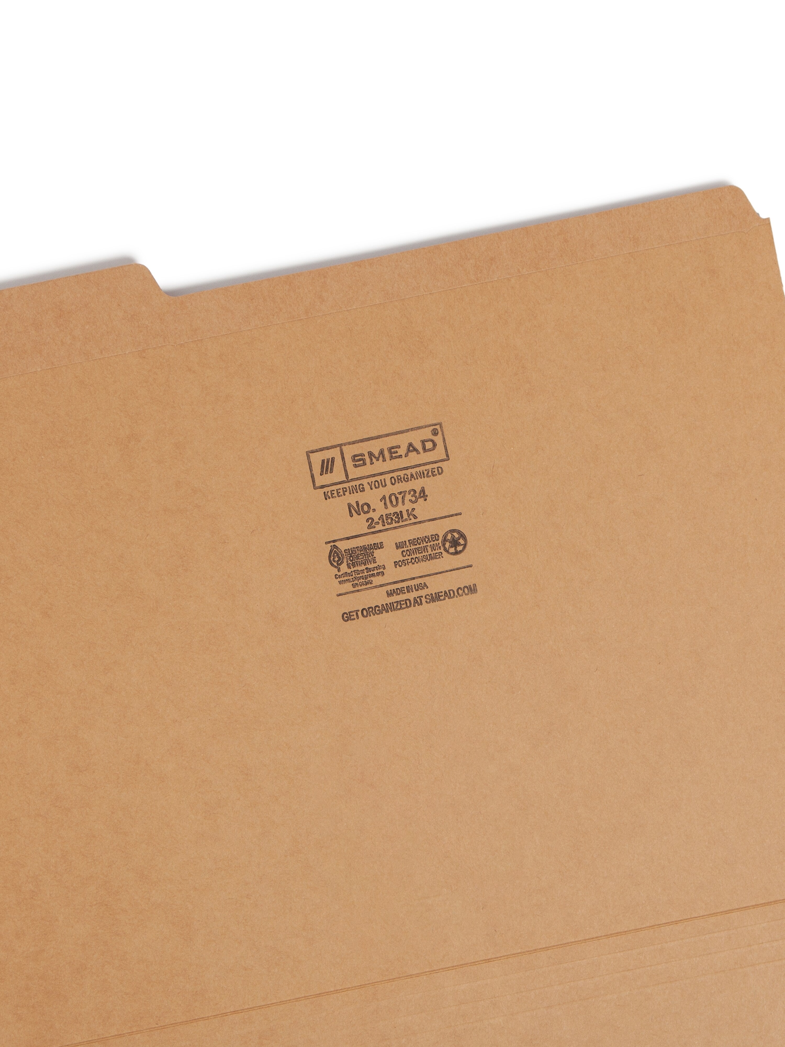 Smead File Folder, 1/3-Cut Tab, Letter Size, Kraft, 100/Box