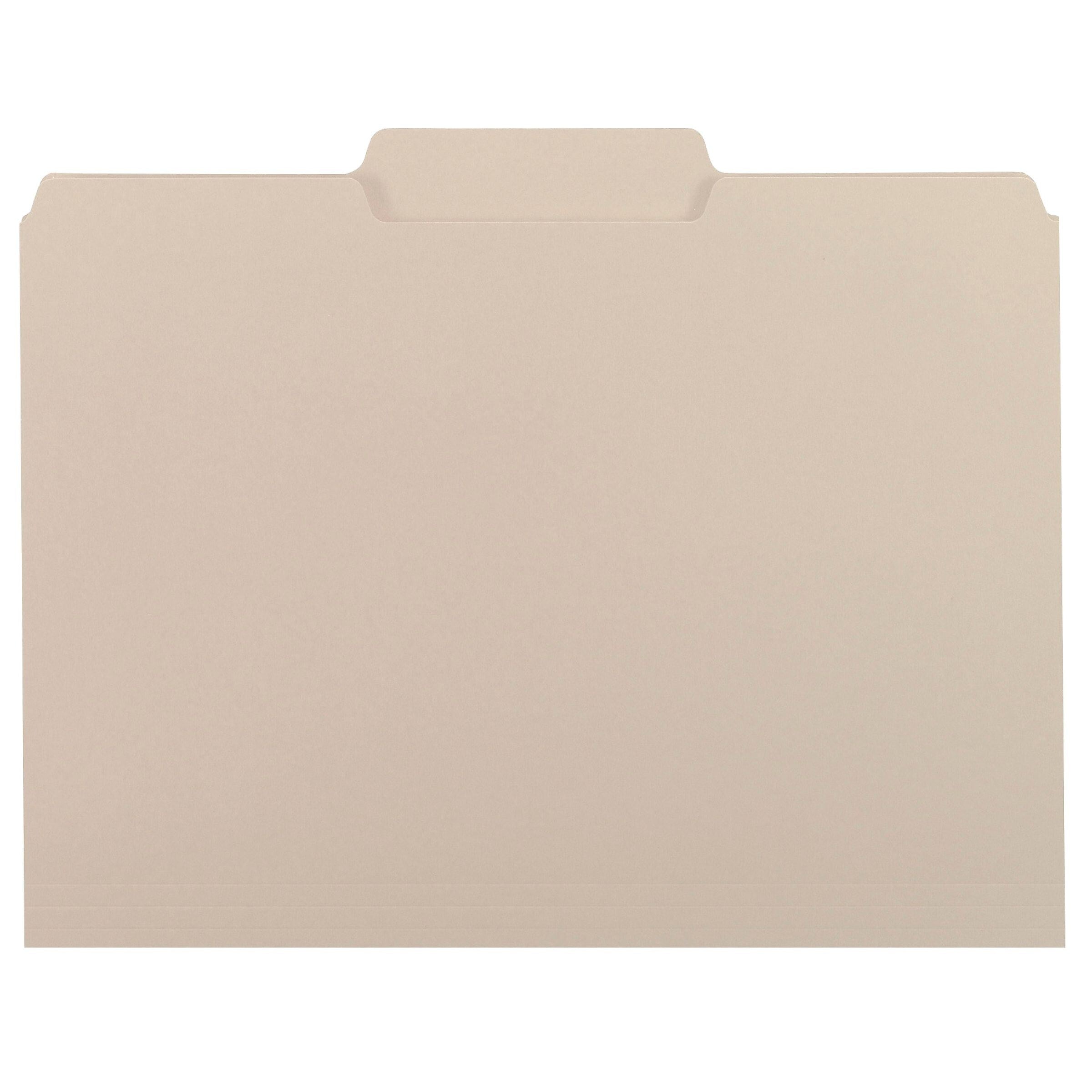Smead File Folder, 3 Tab, Letter Size, Gray, 100/Box