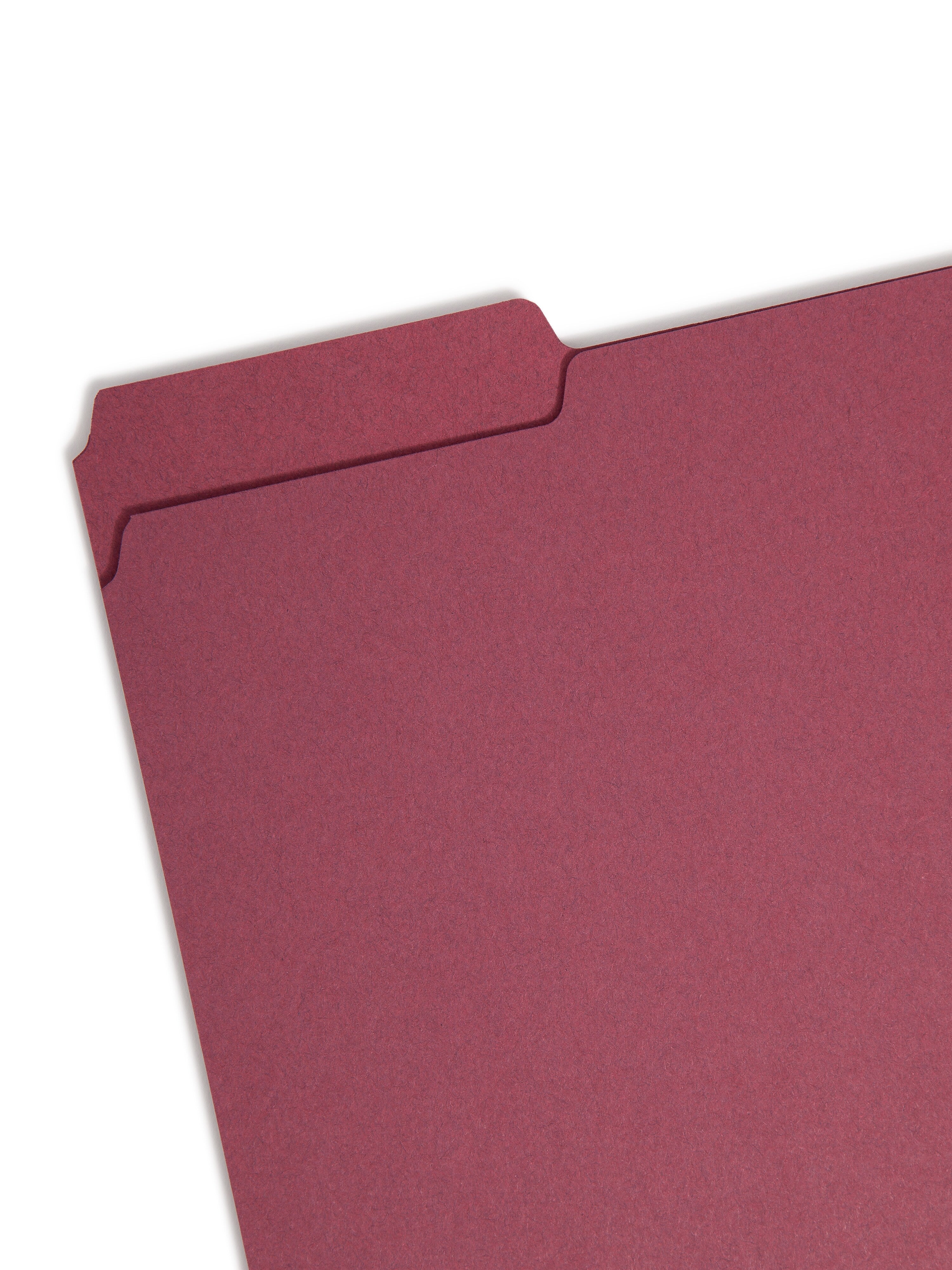 Smead File Folder, 3 Tab, Letter Size, Maroon, 100/Box