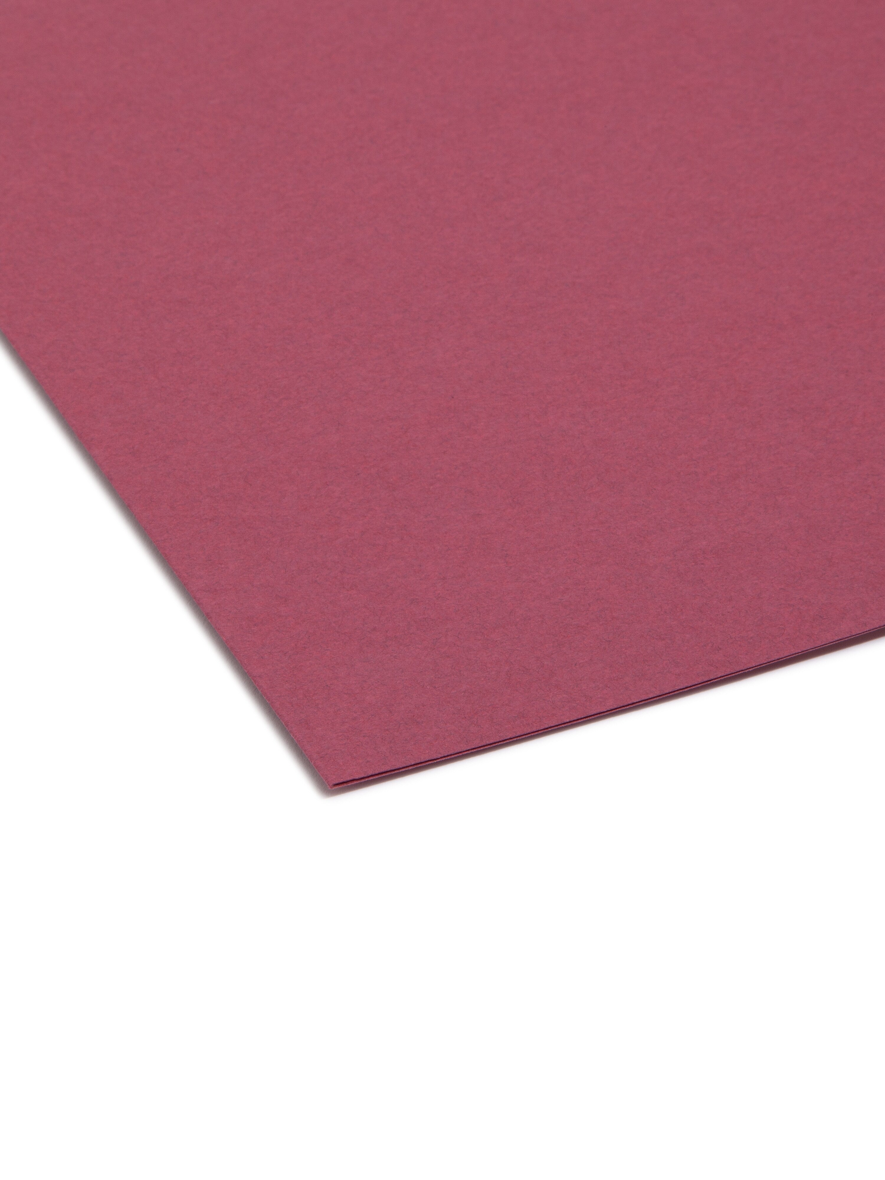 Smead File Folder, 3 Tab, Letter Size, Maroon, 100/Box