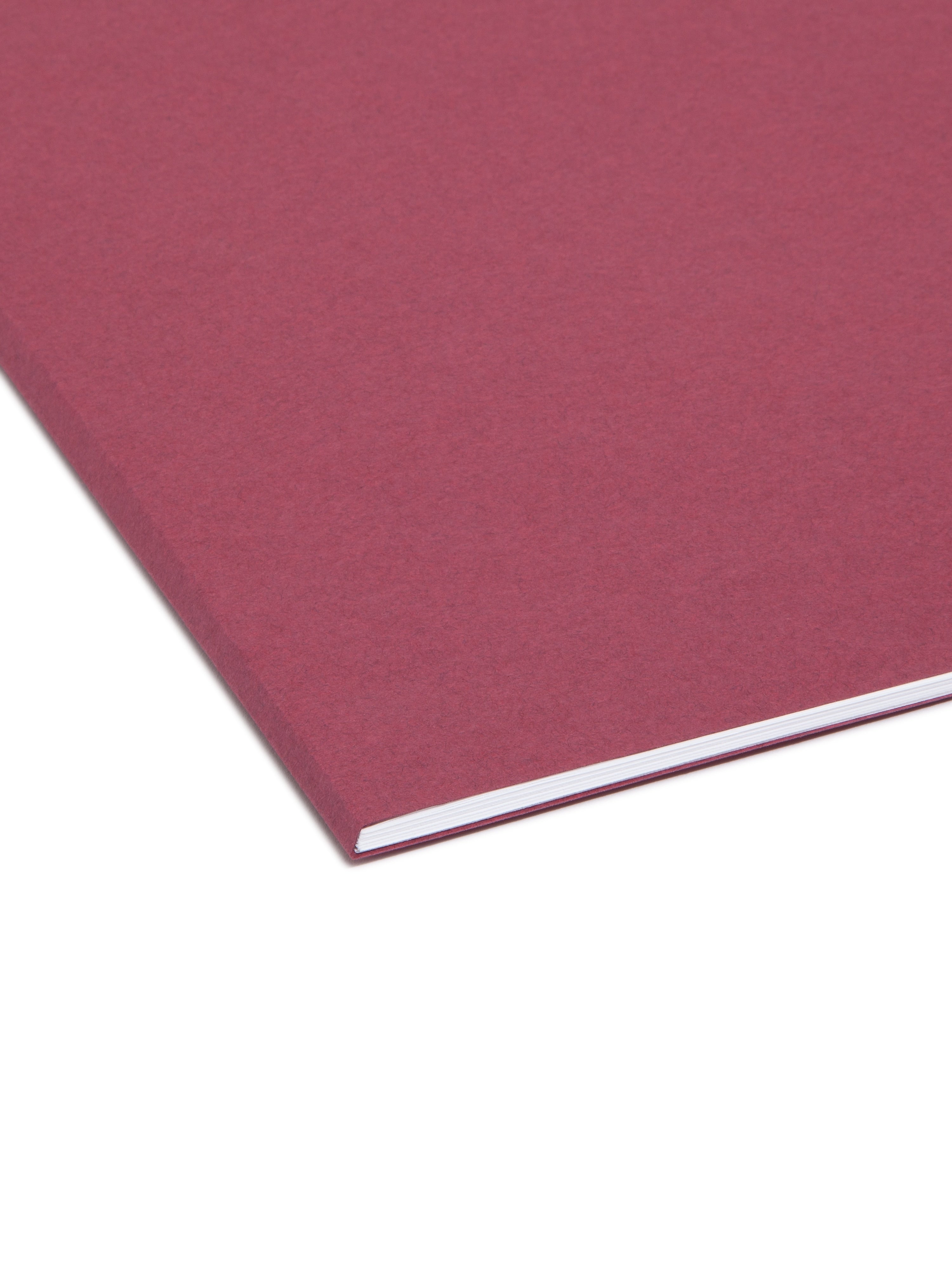 Smead File Folder, 3 Tab, Letter Size, Maroon, 100/Box