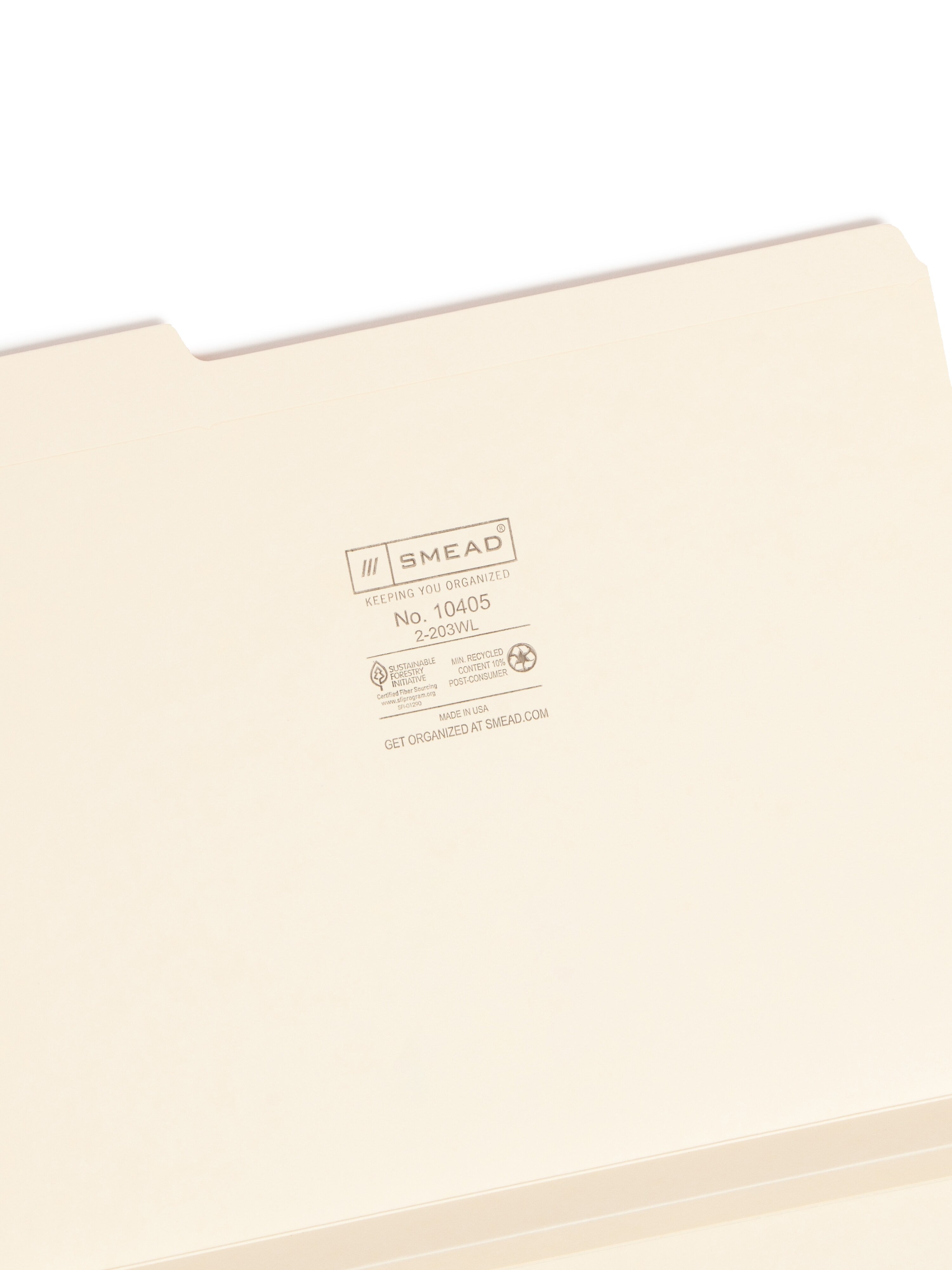 Smead File Folder, Reinforced 1/3-Cut Tab, 1-1/2