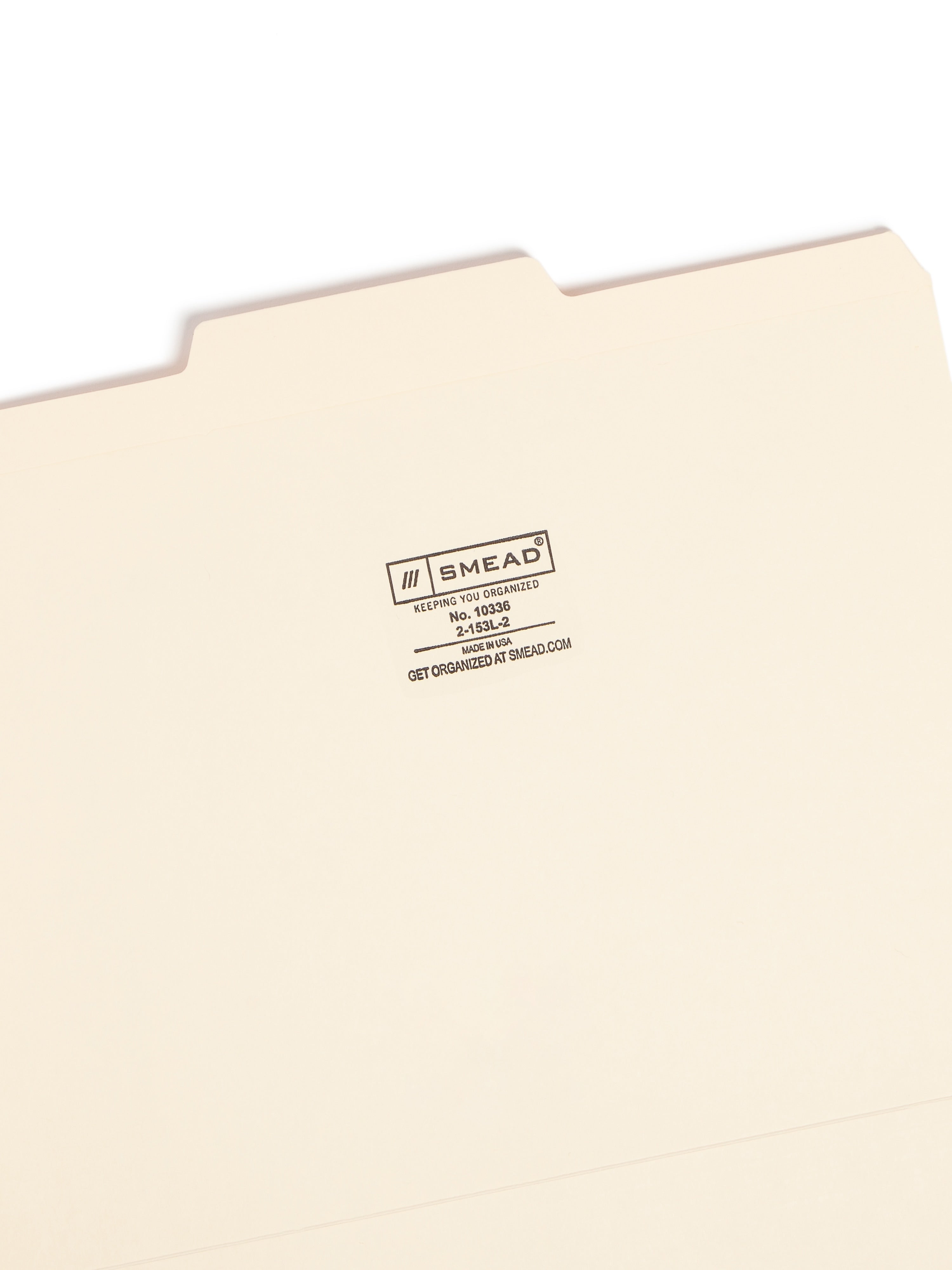 Smead File Folder, Reinforced 1/3-Cut Tab Center Position, Letter Size, Manila, 100/Box