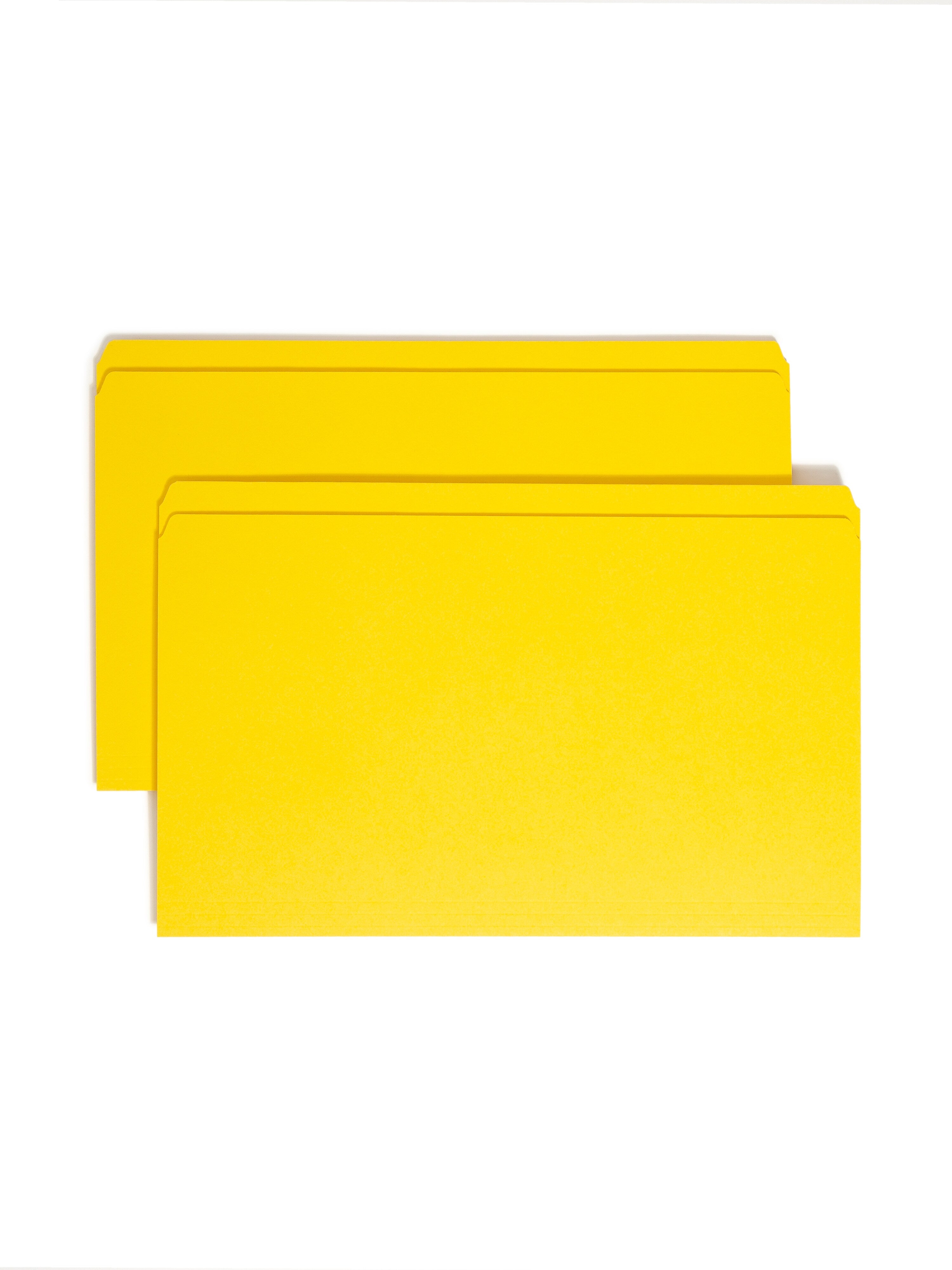 Smead File Folder, Reinforced Straight-Cut Tab, Legal Size, Yellow, 100 per Box