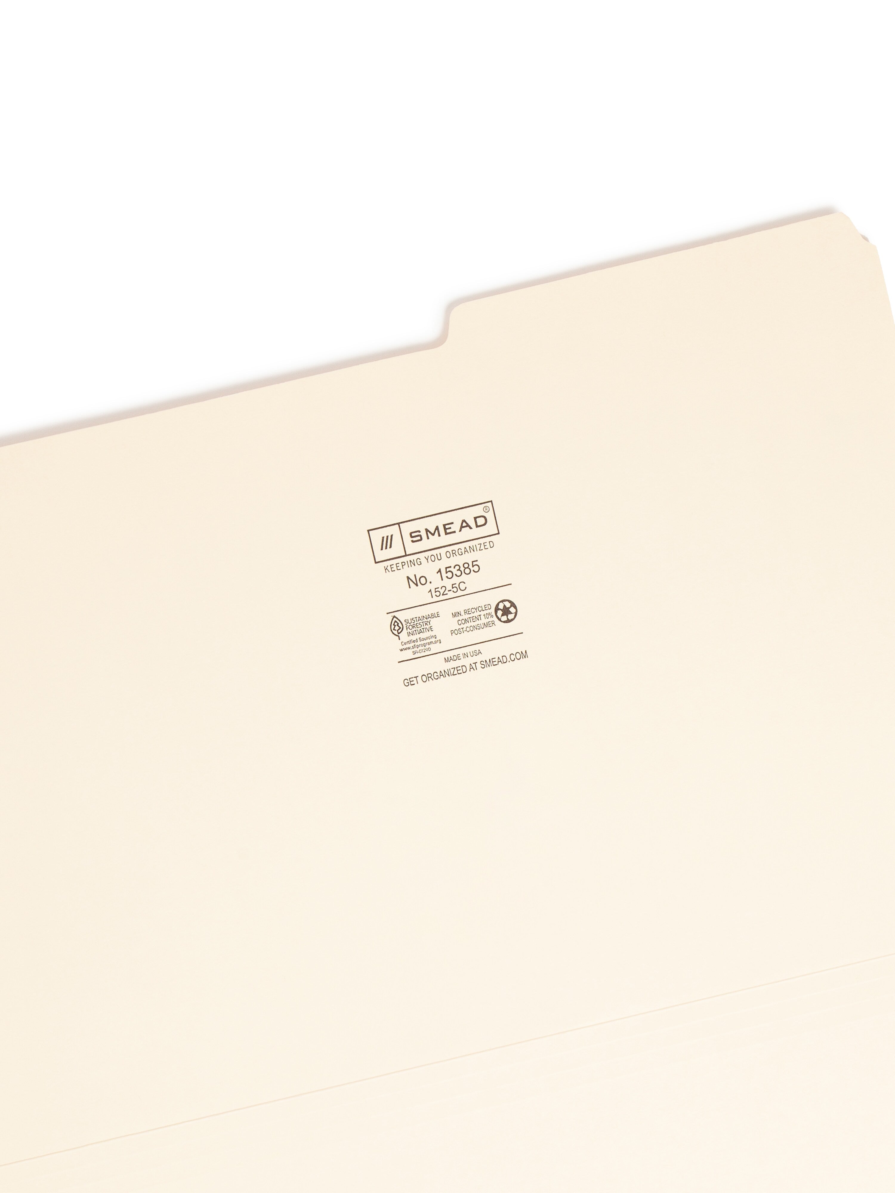 Smead File Folders, 2/5-Cut Tab, Legal Size, Manila, 100 per Box