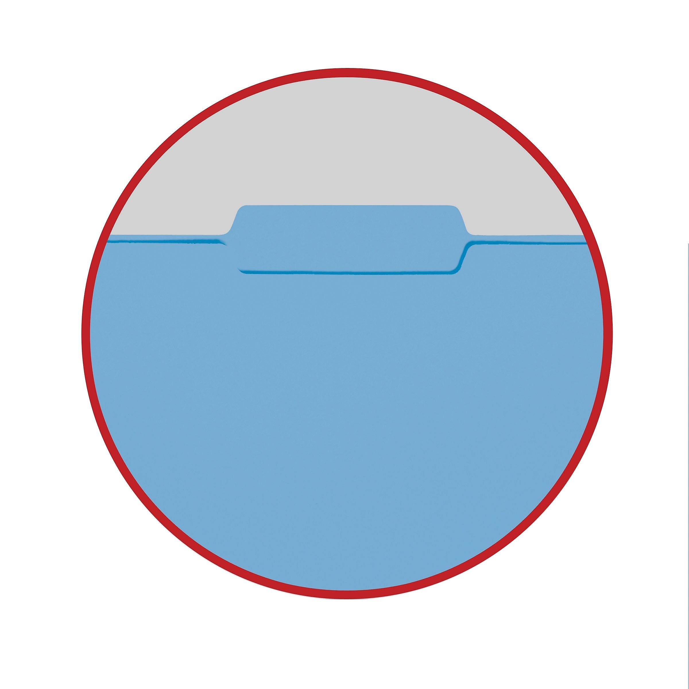 Smead File Folders, 3 Tab, Letter Size, Blue, 100/Box