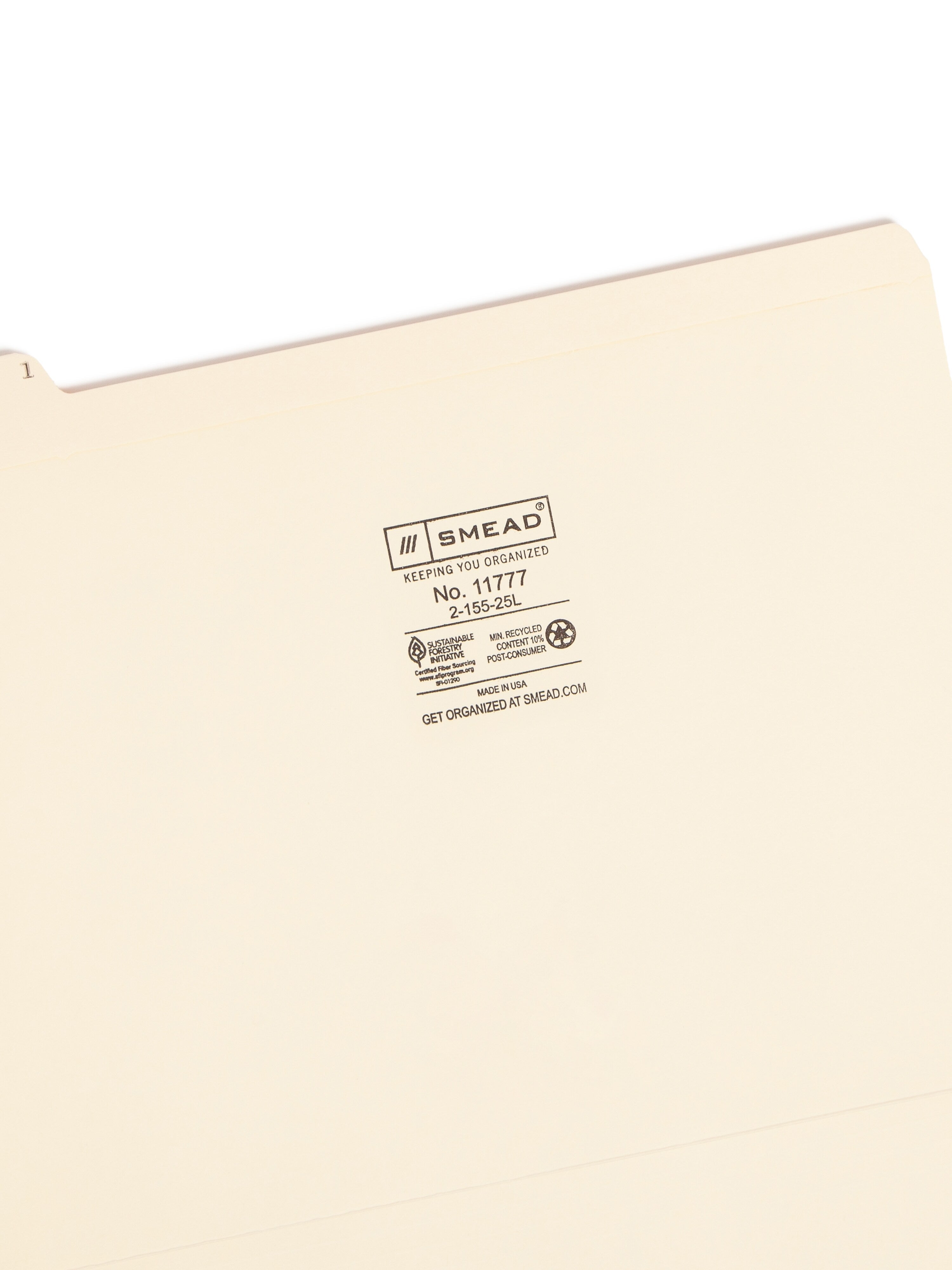 Smead File Folders, A-Z Index, Reinforced 1/5-Cut Tab, Letter Size, Manila, 25/Set