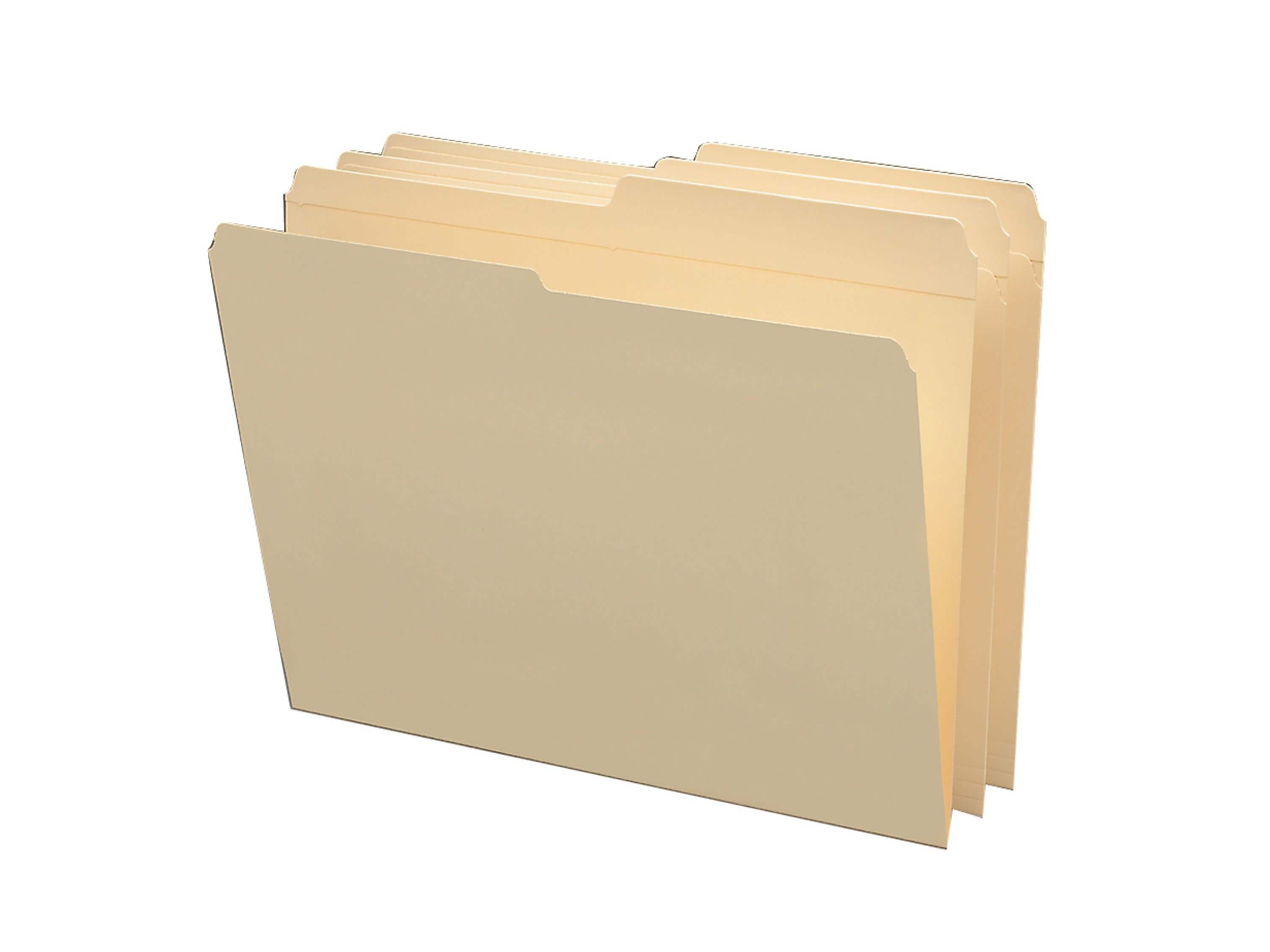 Smead File Folders, Reinforced 1/2-Cut Tab, Letter Size, Manila, 100/Box