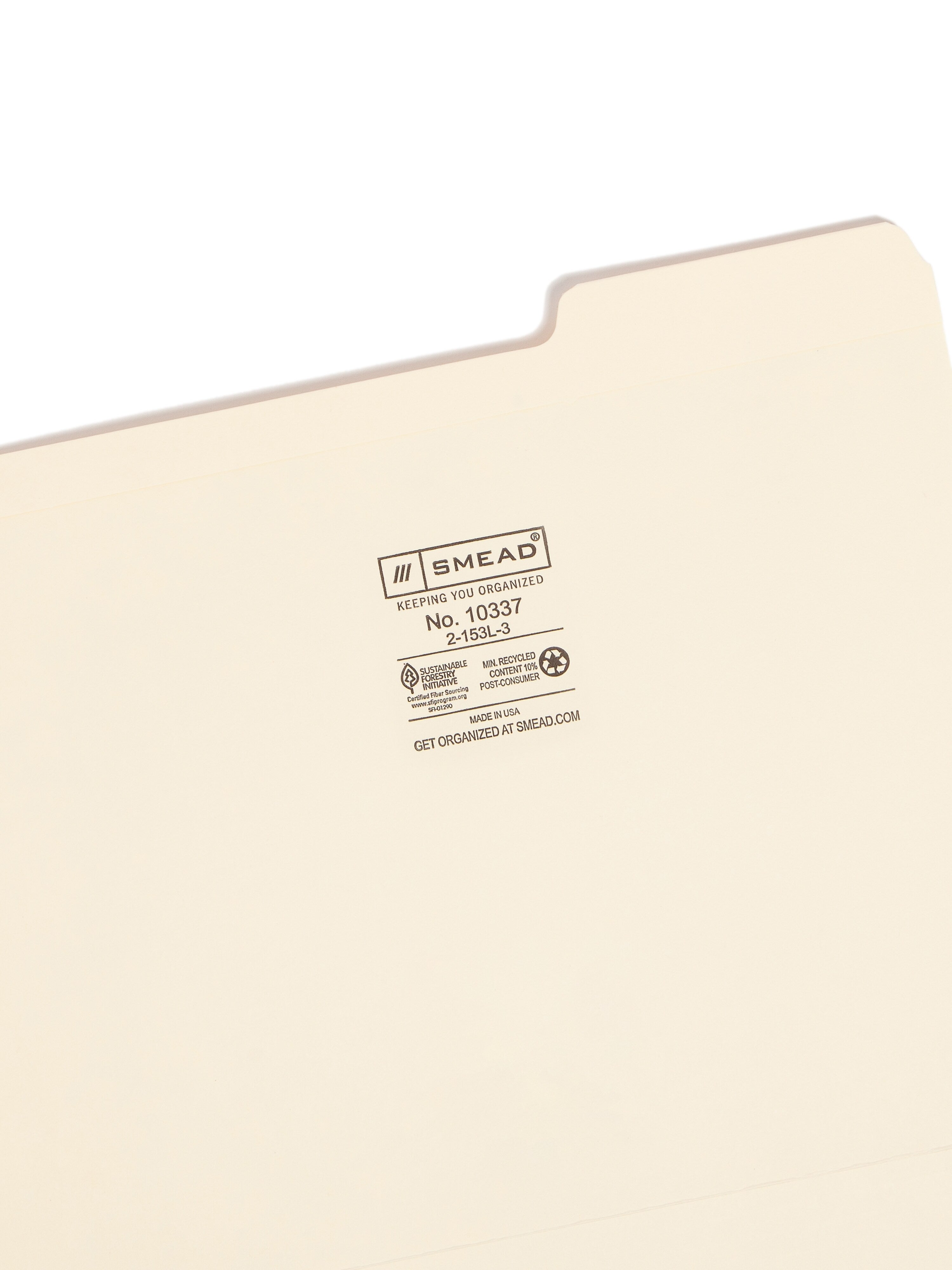 Smead File Folders, Reinforced 1/3-Cut Tab Right Position, Letter Size, Manila, 100/Box