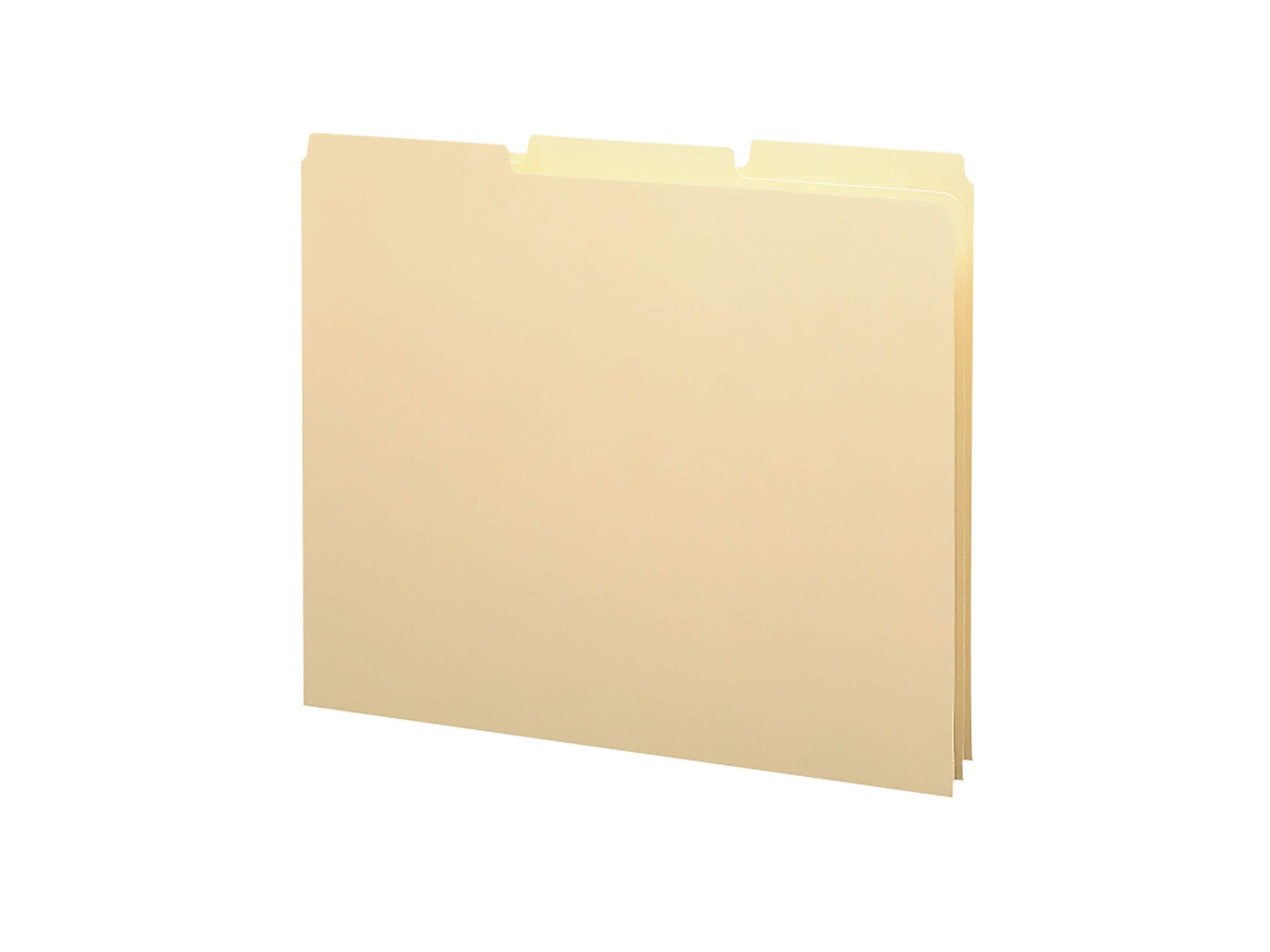 Smead Filing Guides, 1/3-Cut Tab , Letter Size, Manila, 100/Box