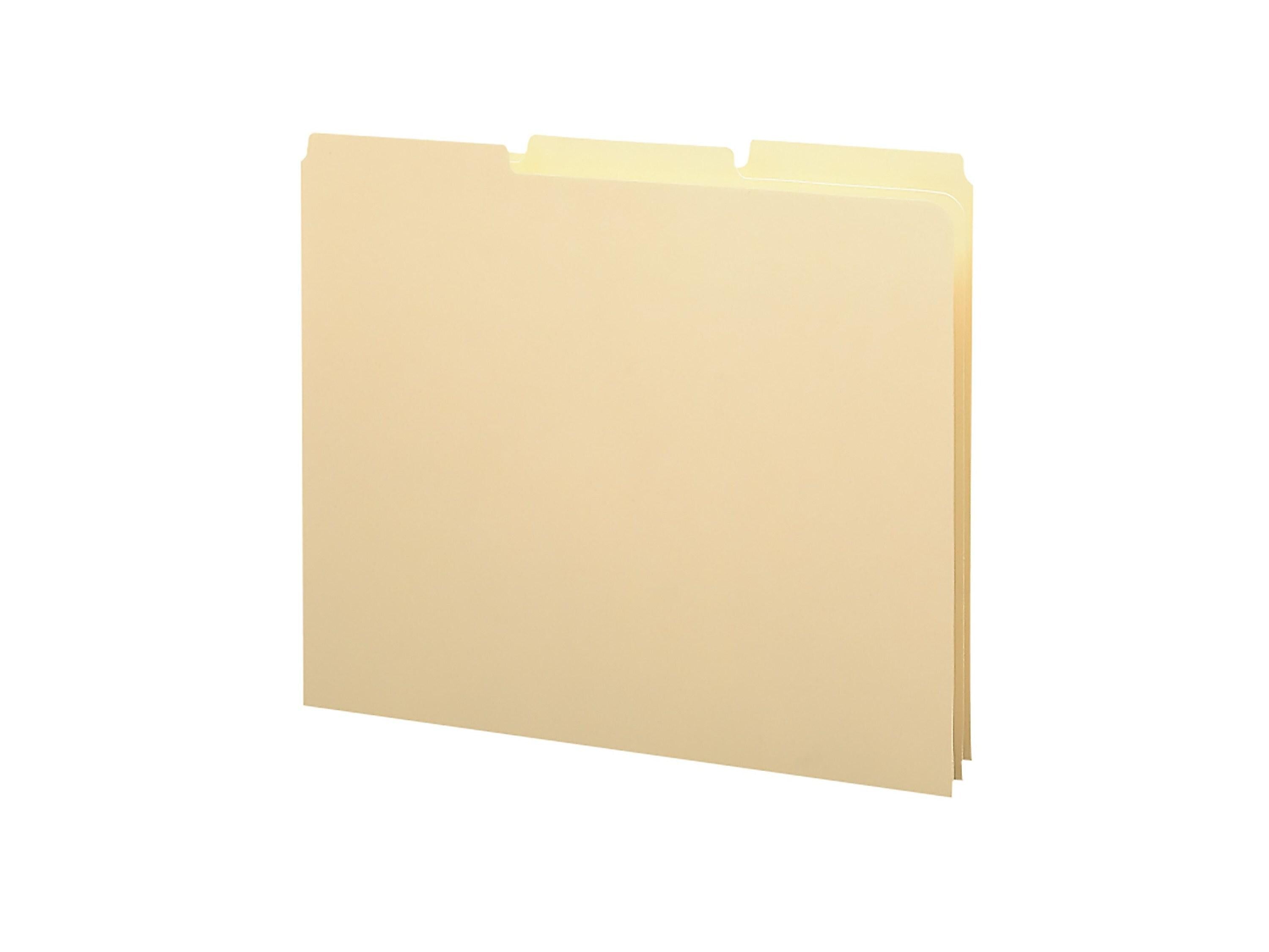 Smead Filing Guides, 1/3-Cut Tab , Letter Size, Manila, 100/Box