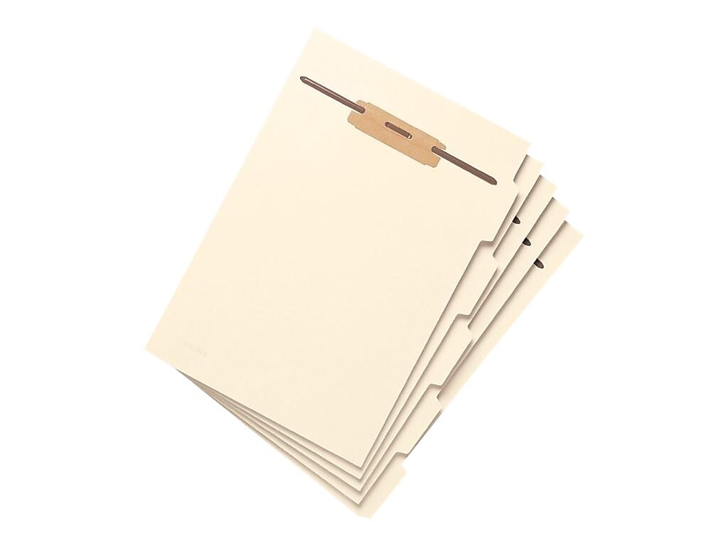 Smead Folder Dividers with Fastener, Side 1/5-Cut Tab, Letter Size, Manila, 10/Box