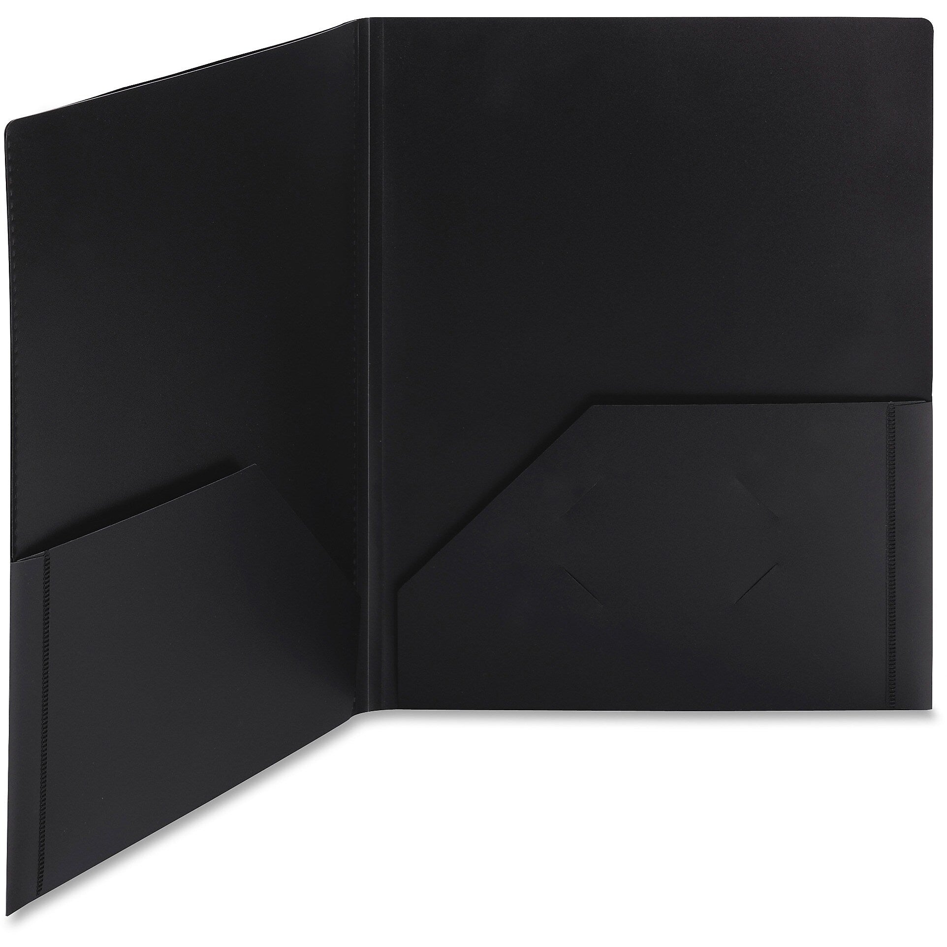 Smead Frame View Poly 2-Pocket Presentation Folder, Black, 5/Box