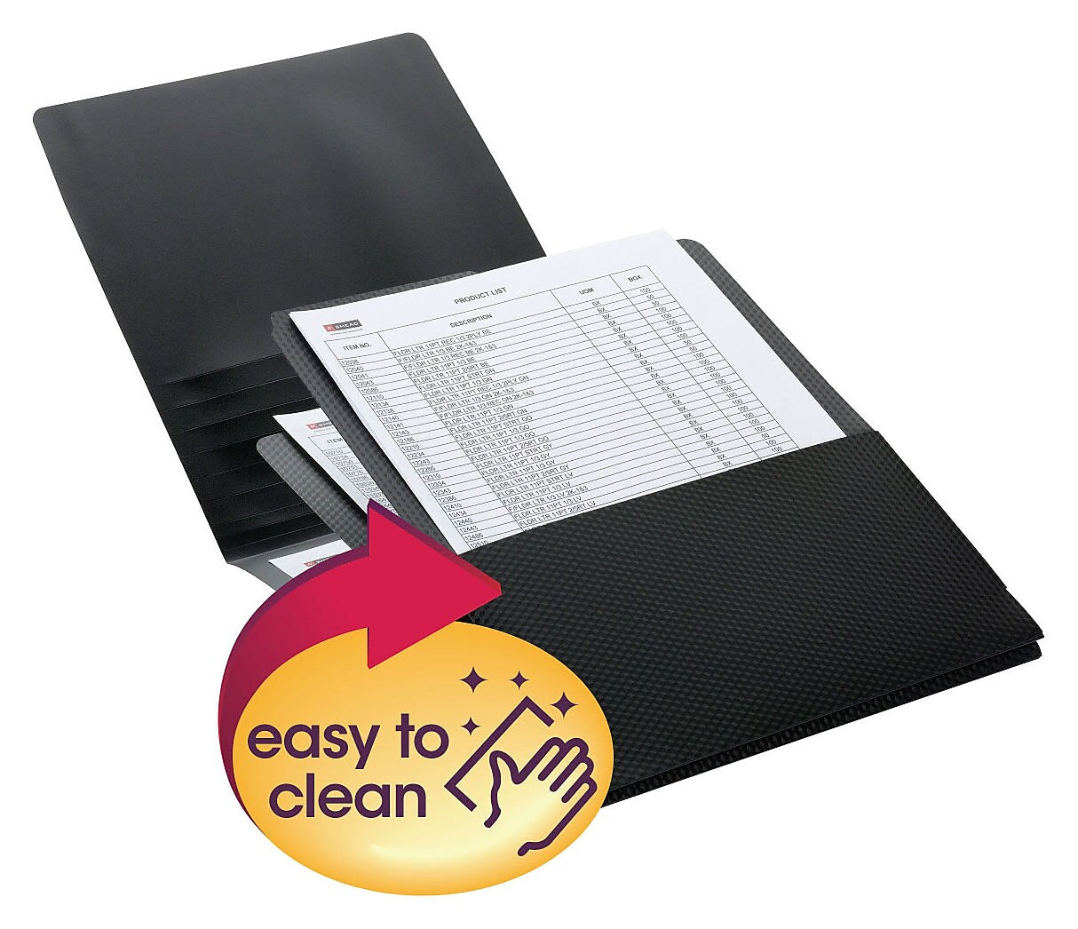 Smead Frame View Poly 2-Pocket Presentation Folder, Black, 5/Box