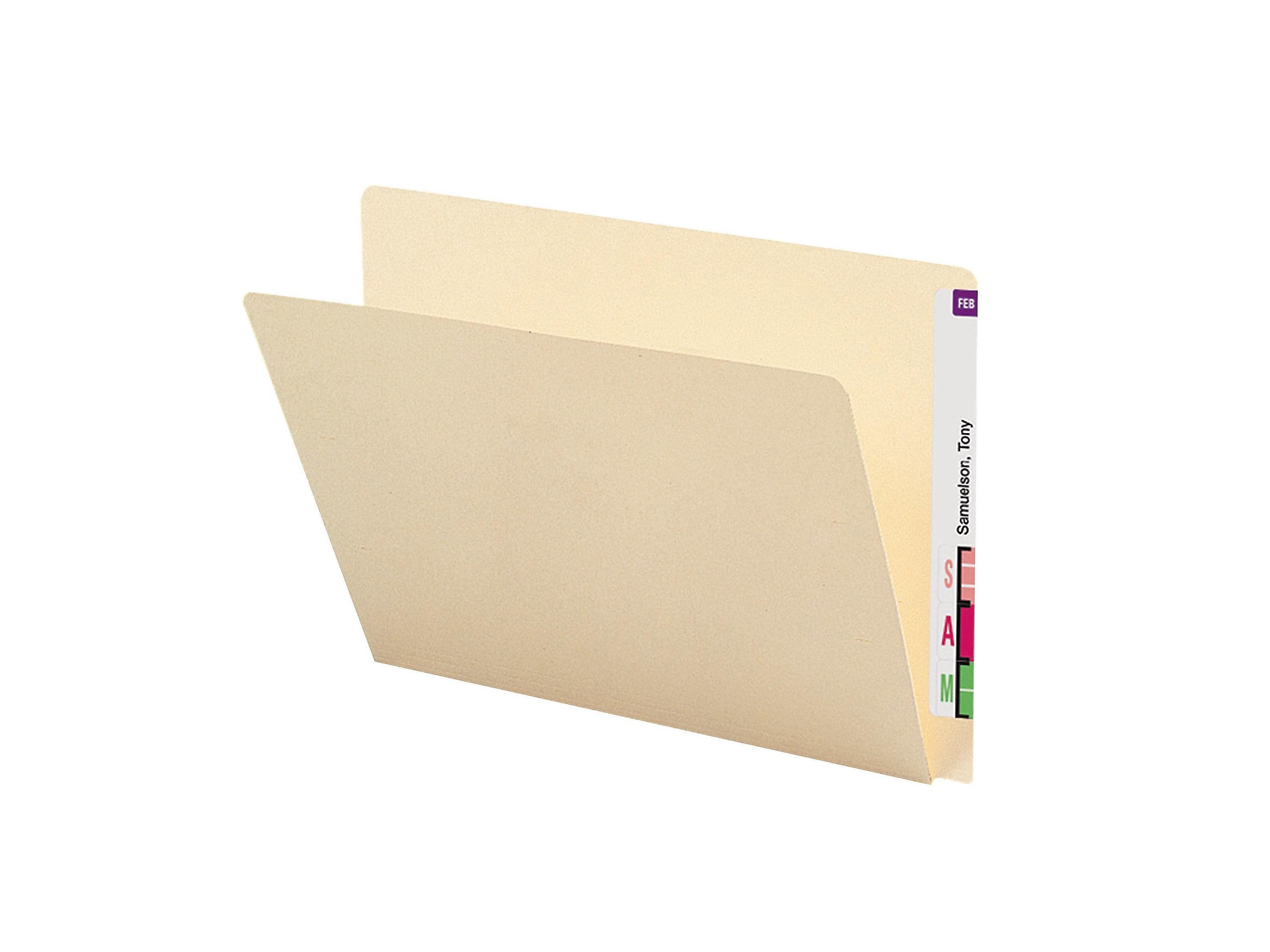 Smead Heavy Duty End Tab File Folder, Straight-Cut Extended Tab, Letter Size, Manila, 100/Box