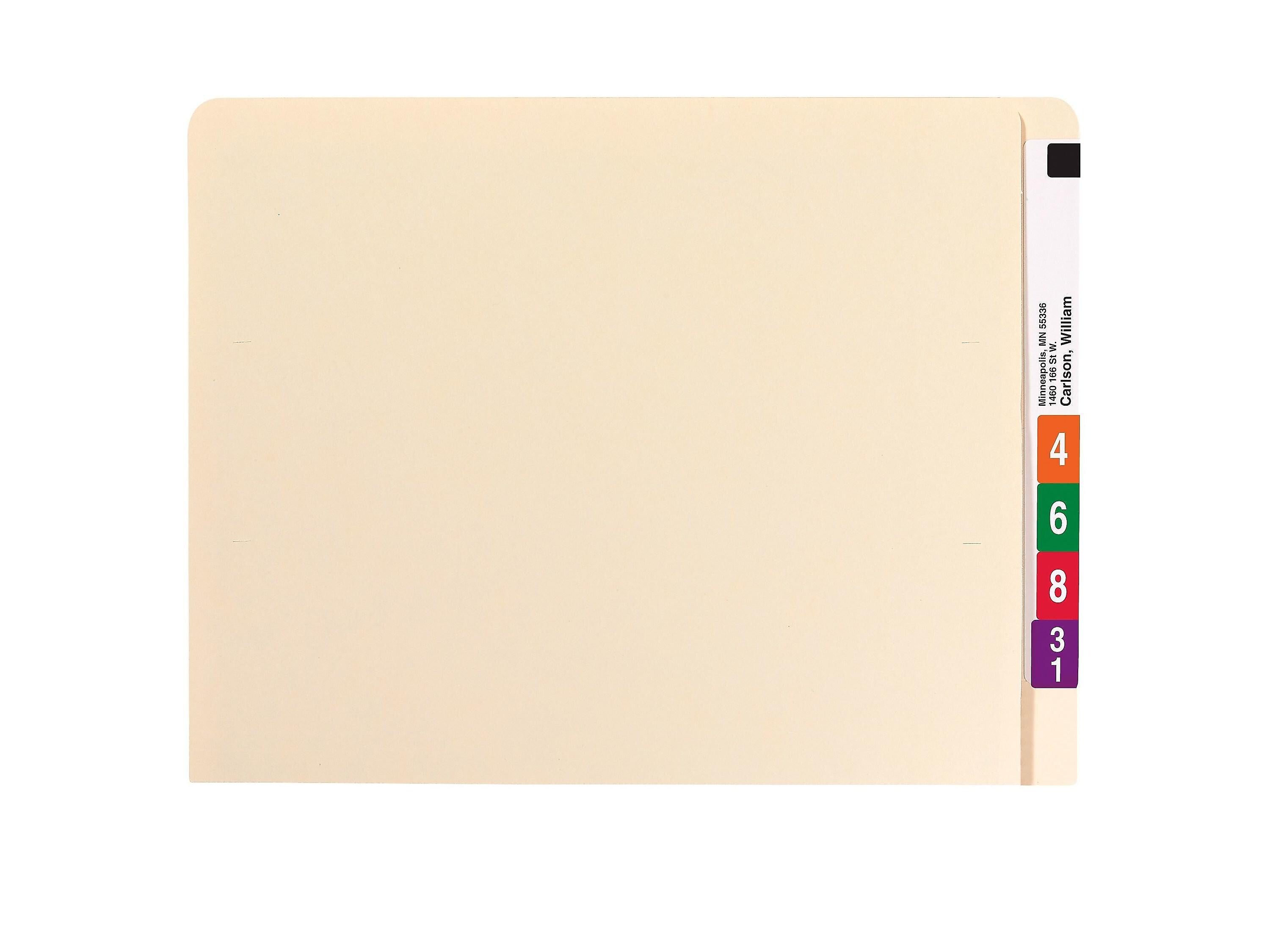 Smead Heavy Duty End Tab File Folder, Straight-Cut Extended Tab, Letter Size, Manila, 100/Box