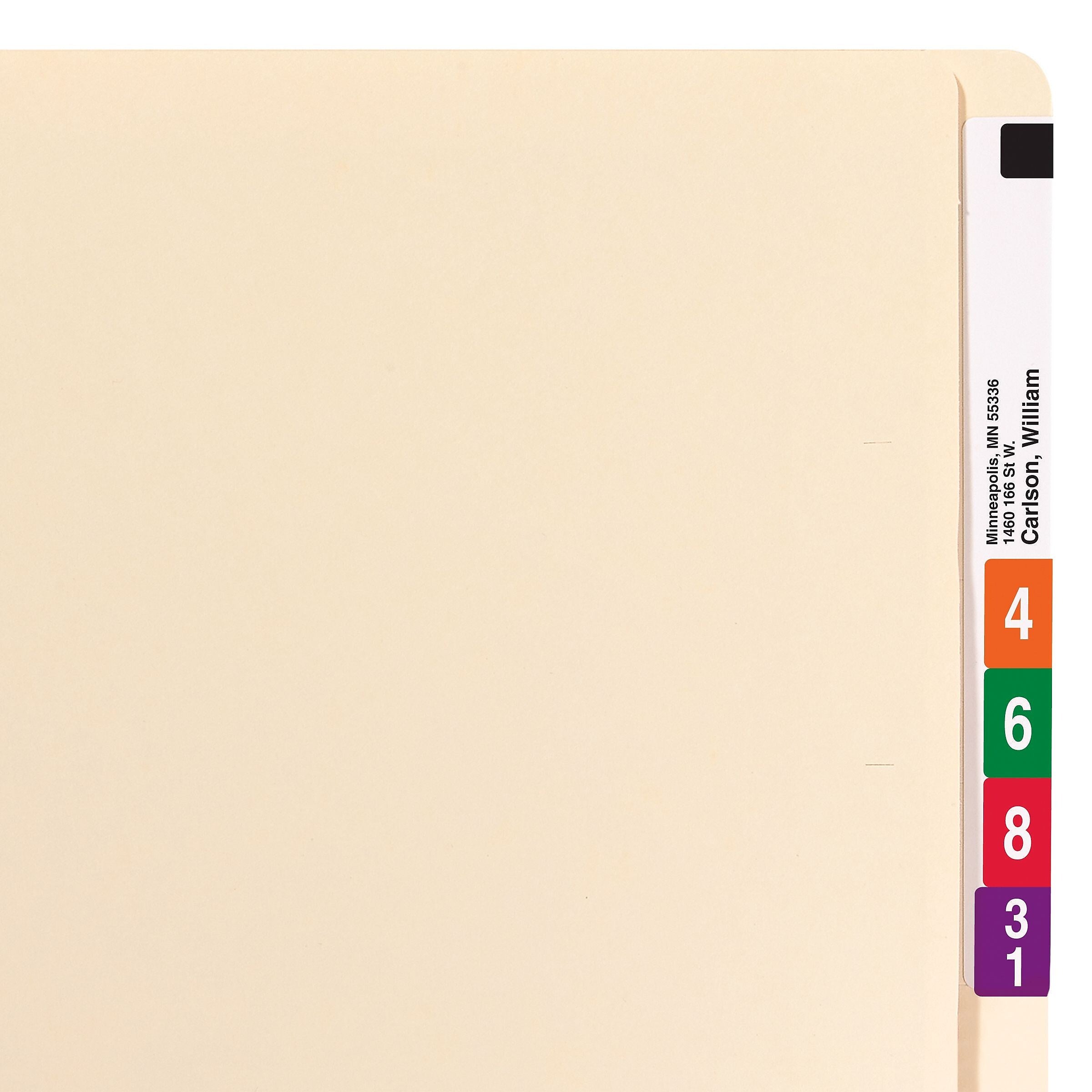 Smead Heavy Duty End Tab File Folder, Straight-Cut Extended Tab, Letter Size, Manila, 100/Box