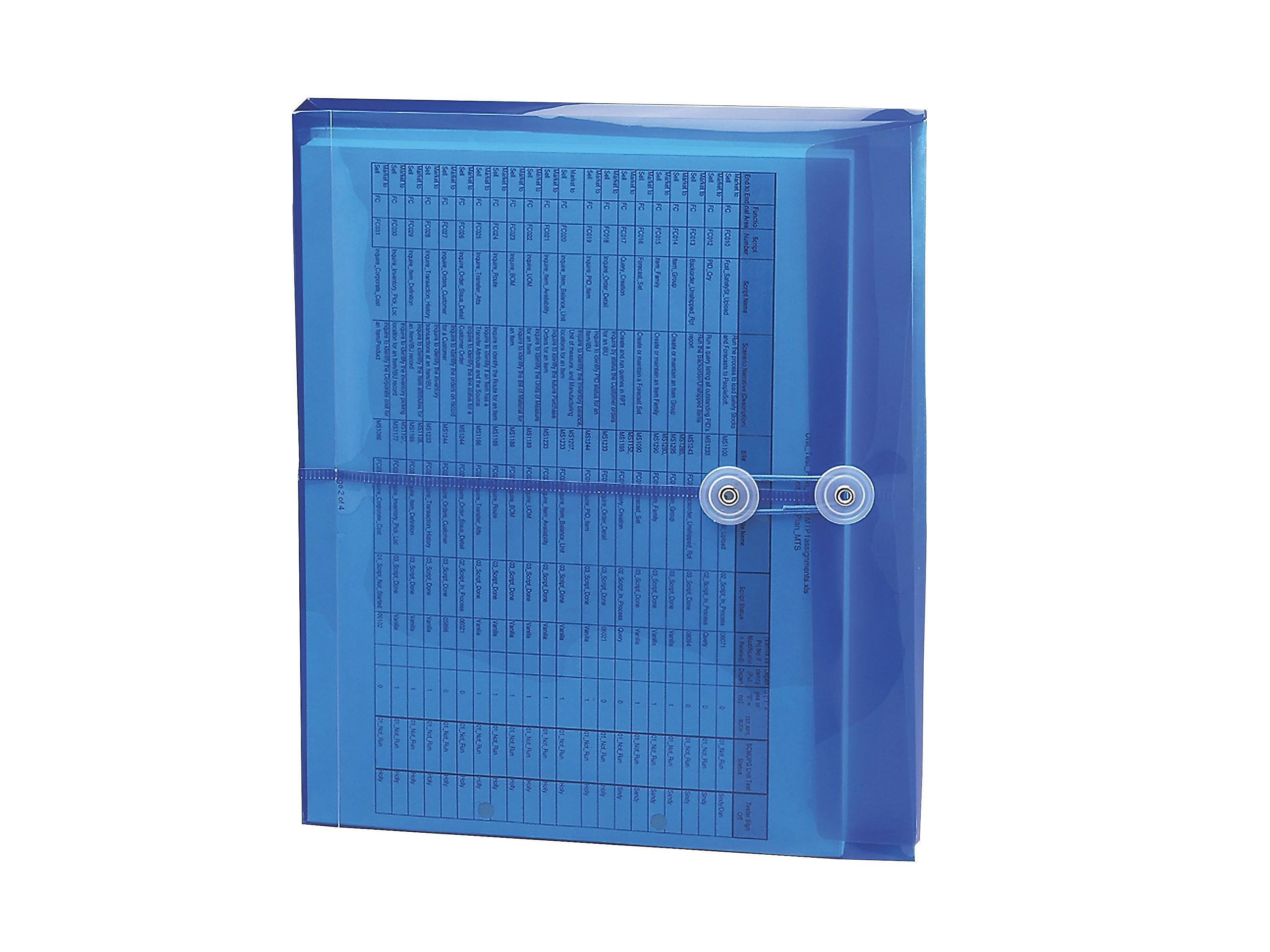 Smead Heavy Duty Plastic Filing Envelope, Letter, Blue, 5/Pack