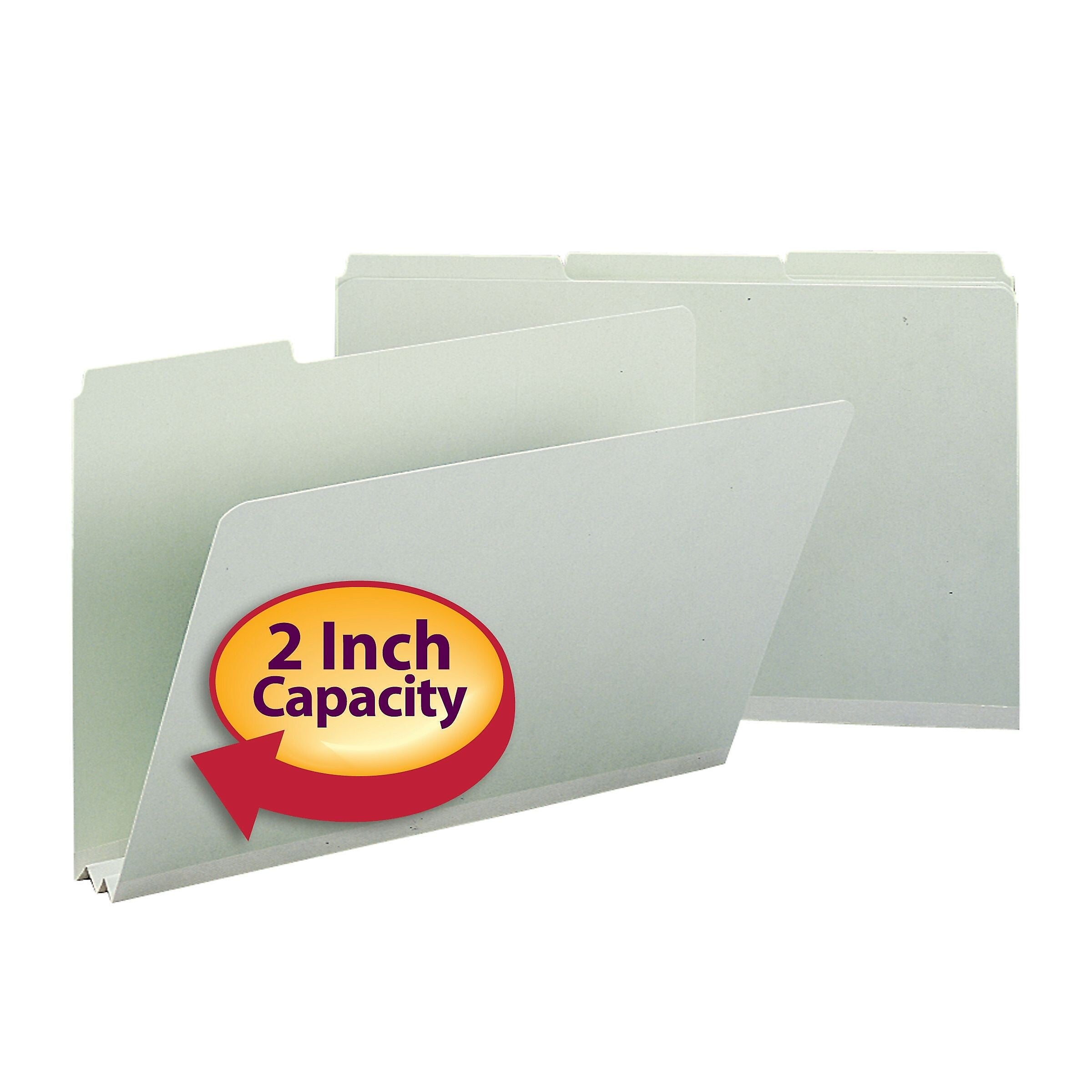 Smead Heavy Duty Pressboard File Folder, 1/3-Cut Tab, 2