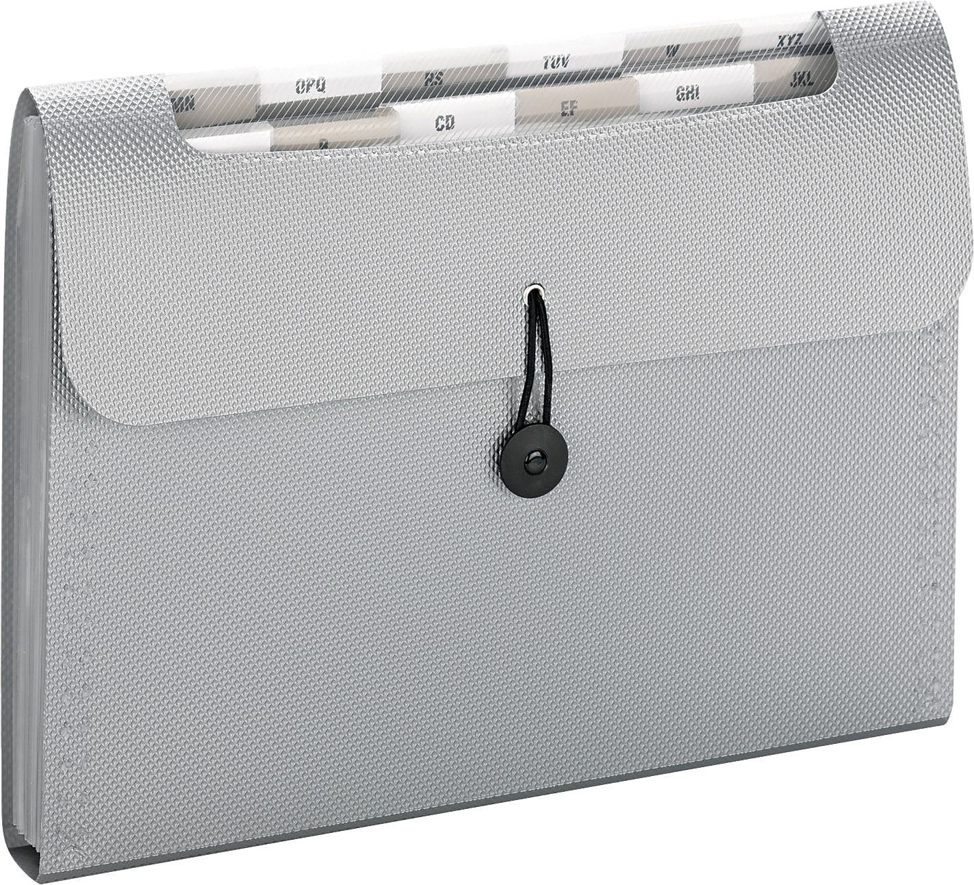 Smead Heavy Duty Step Index Organizer, 12-Pocket, Letter, Poly, Silver