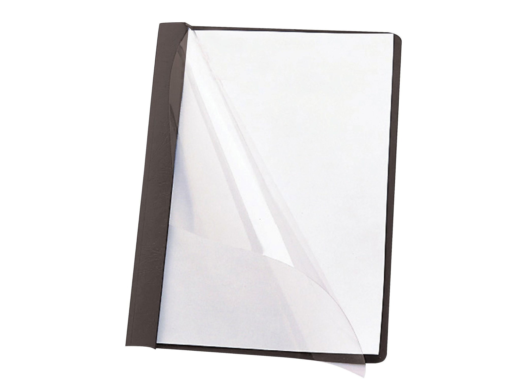 Smead Heavyweight Report Covers with Clear Front, 3-Prong, Letter Size, Black, 25/Box