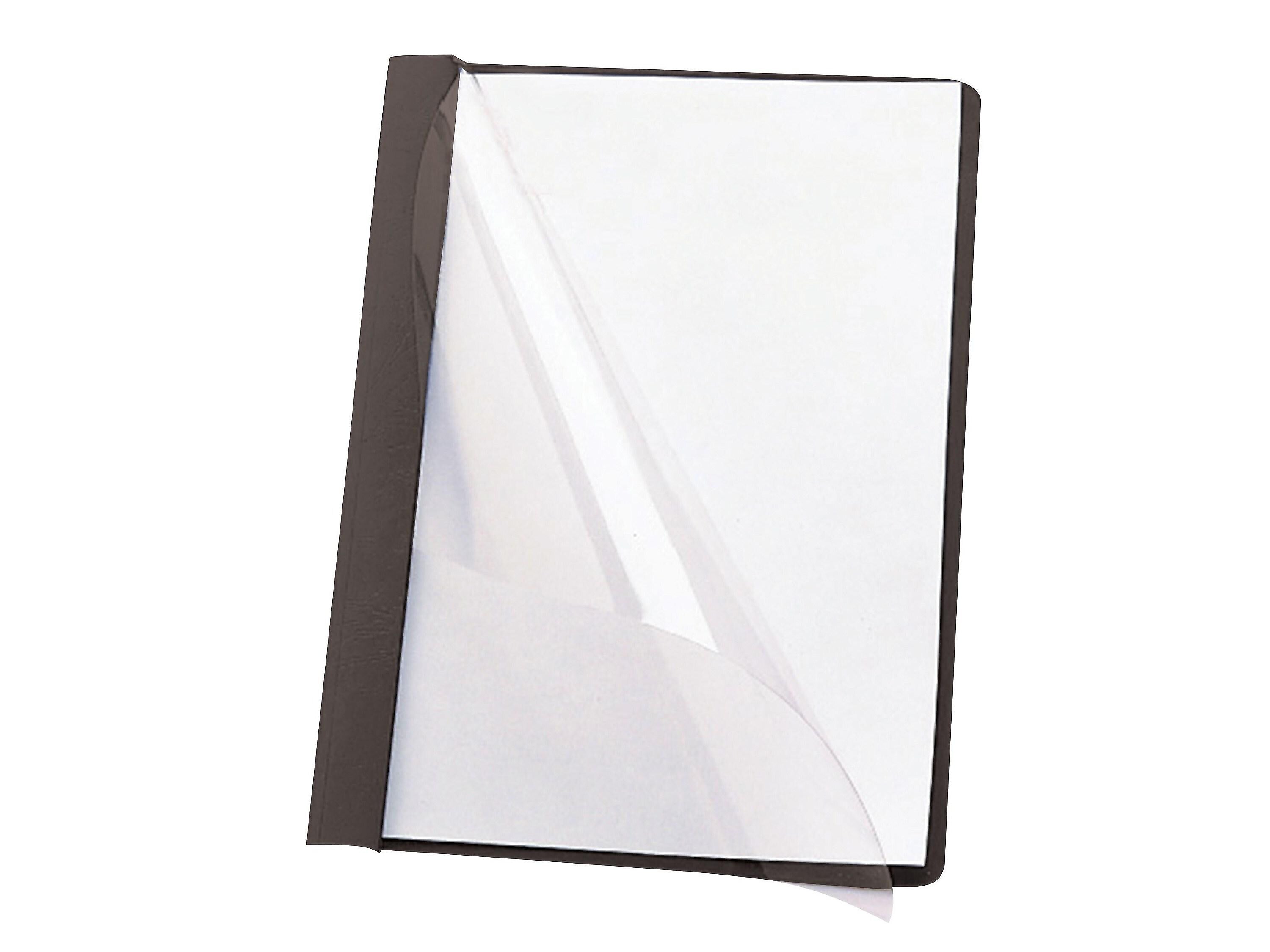 Smead Heavyweight Report Covers with Clear Front, 3-Prong, Letter Size, Black, 25/Box