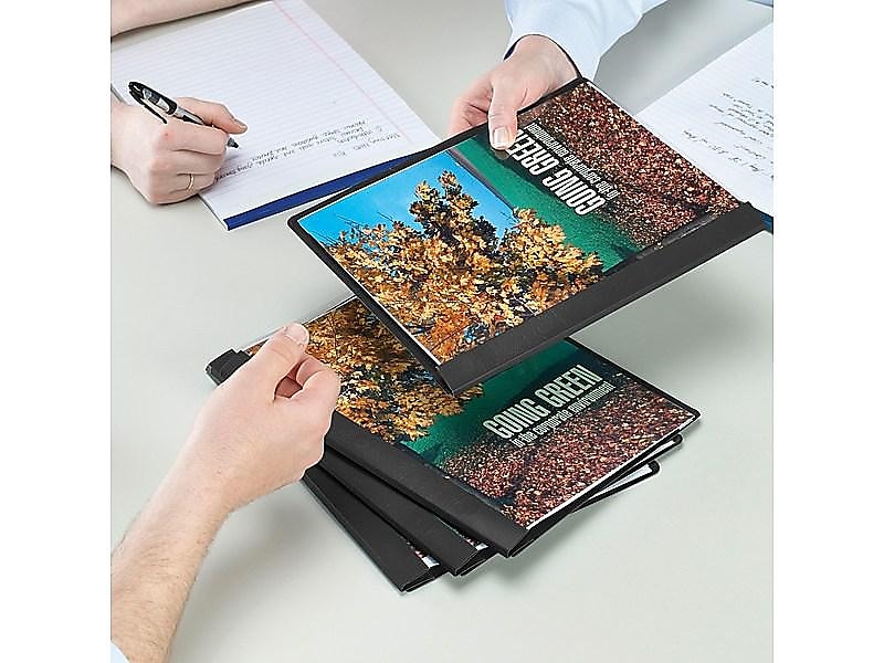 Smead Heavyweight Report Covers with Clear Front, 3-Prong, Letter Size, Black, 25/Box