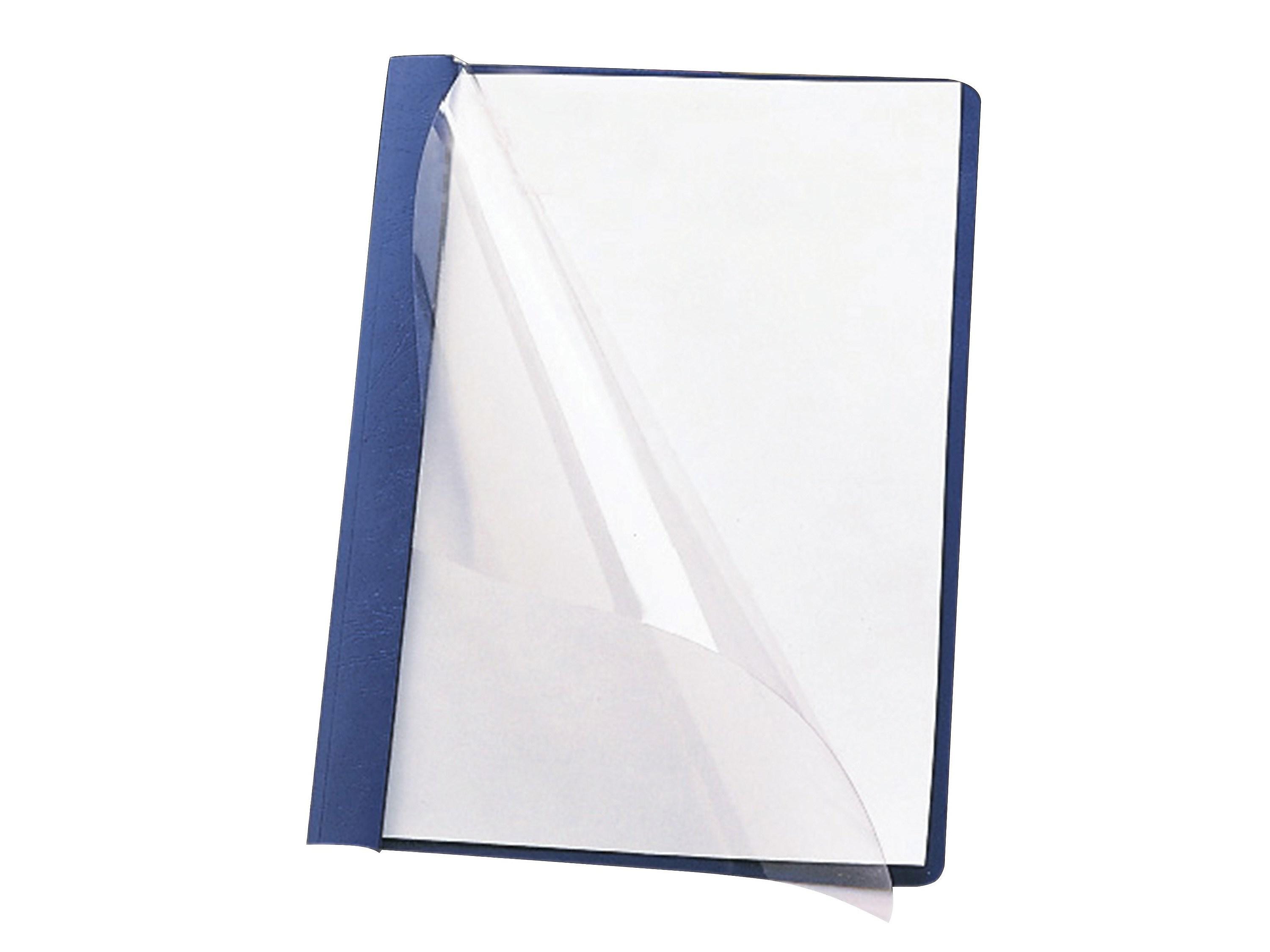 Smead Heavyweight Report Covers with Clear Front, 3-Prong, Letter Size, Blue, 25/Box