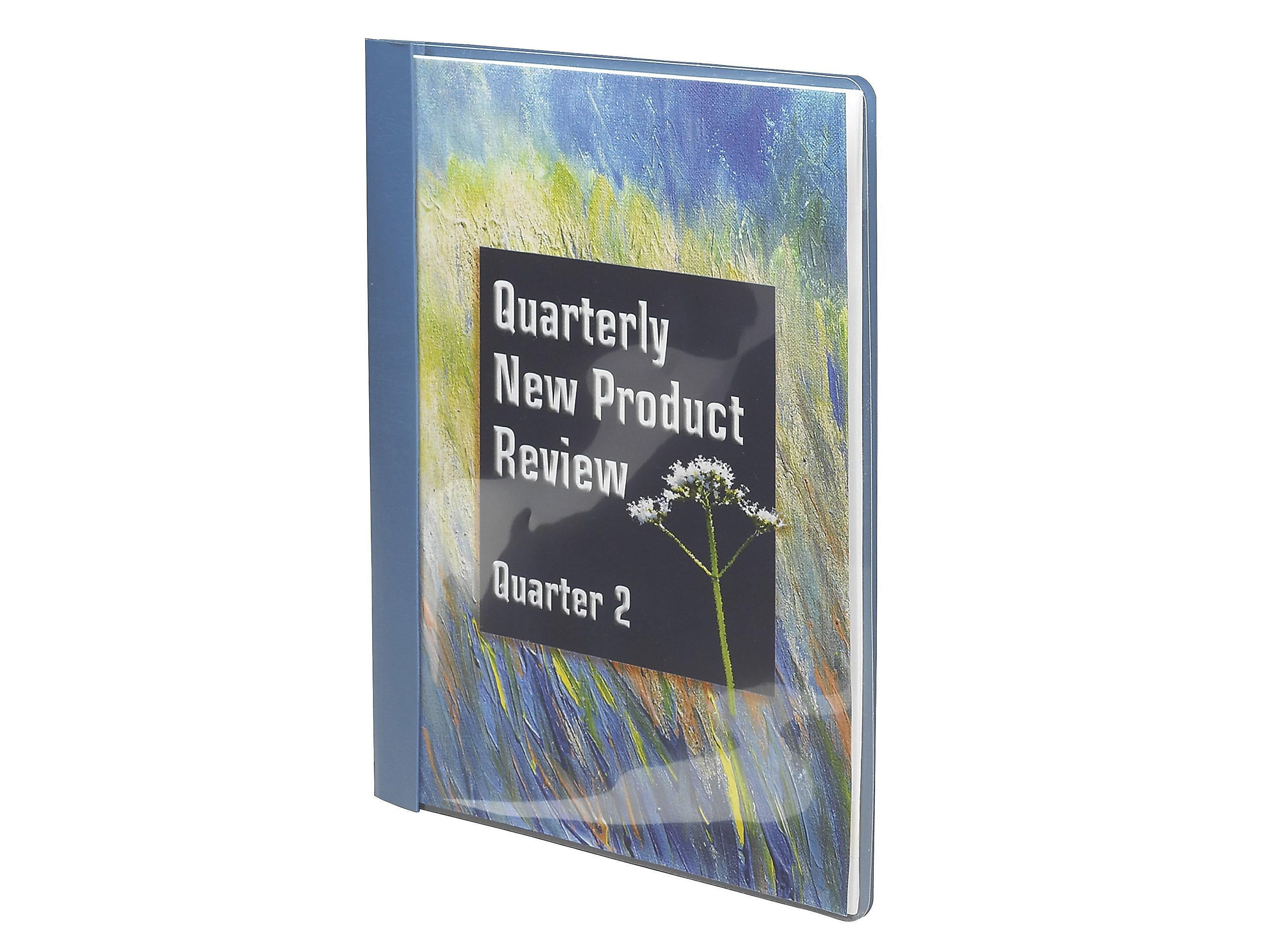 Smead Heavyweight Report Covers with Clear Front, 3-Prong, Letter Size, Blue, 25/Box