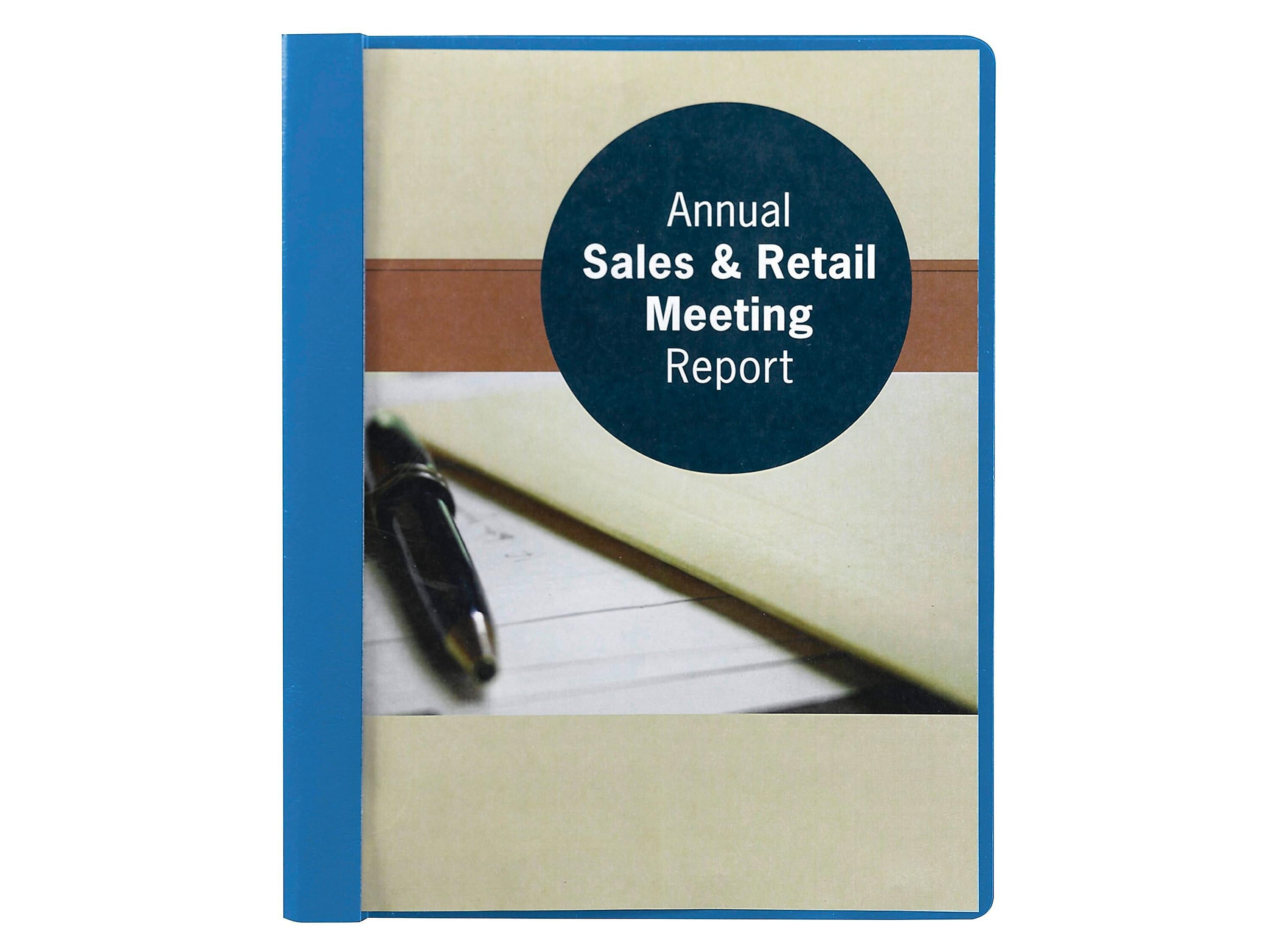 Smead Heavyweight Report Covers with Clear Front, 3-Prong, Letter Size, Blue, 25/Box
